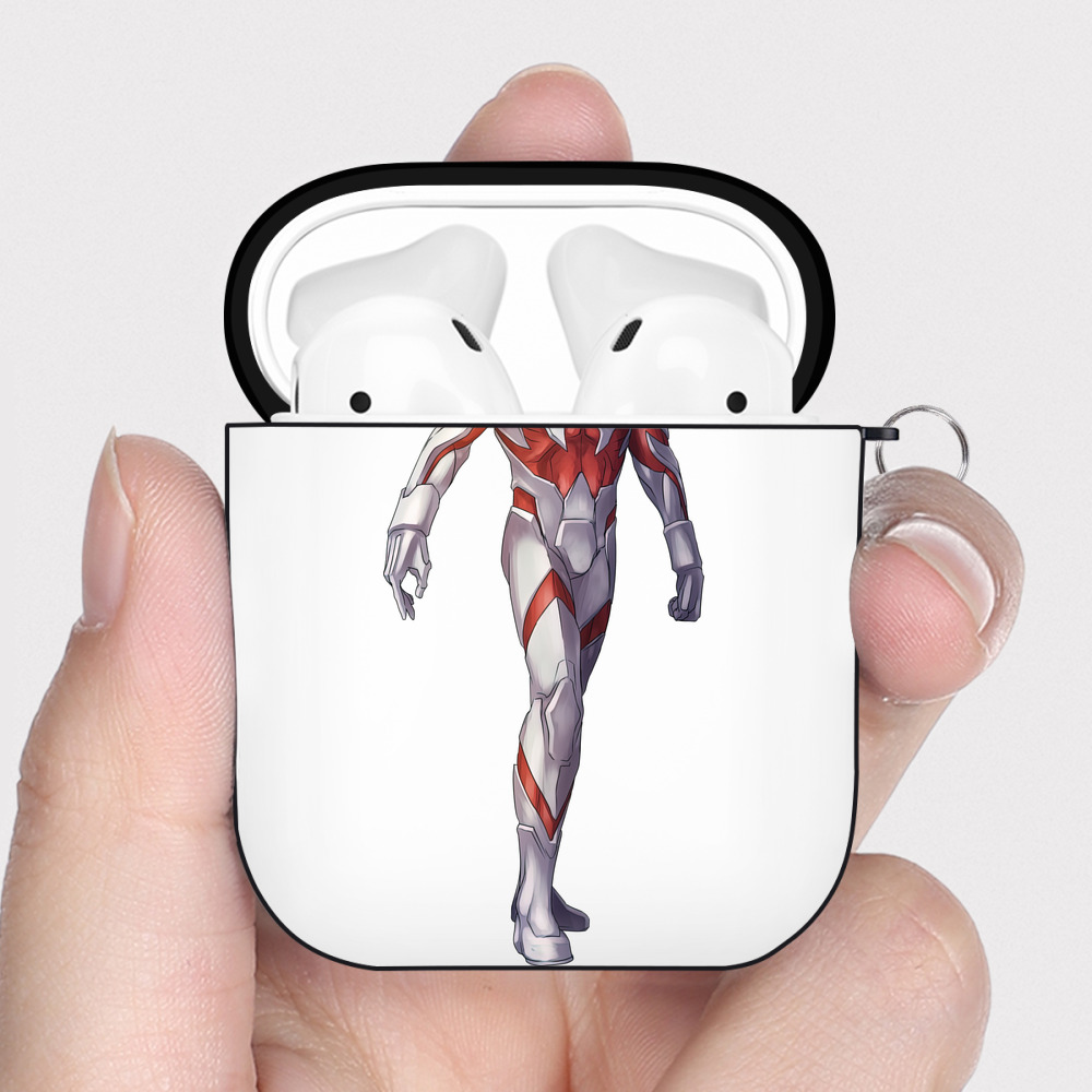（画像用） ウルトラマン Ultraman AirPods 第2世代保護ケース ハードシェル ブラック 耐衝撃・防指紋・カラビナ付き