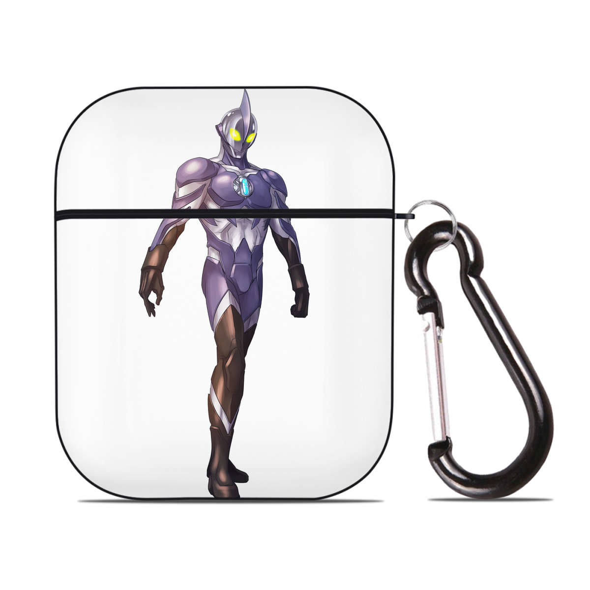 （画像用） ウルトラマン Ultraman AirPods 第2世代保護ケース ハードシェル ブラック 耐衝撃・防指紋・カラビナ付き