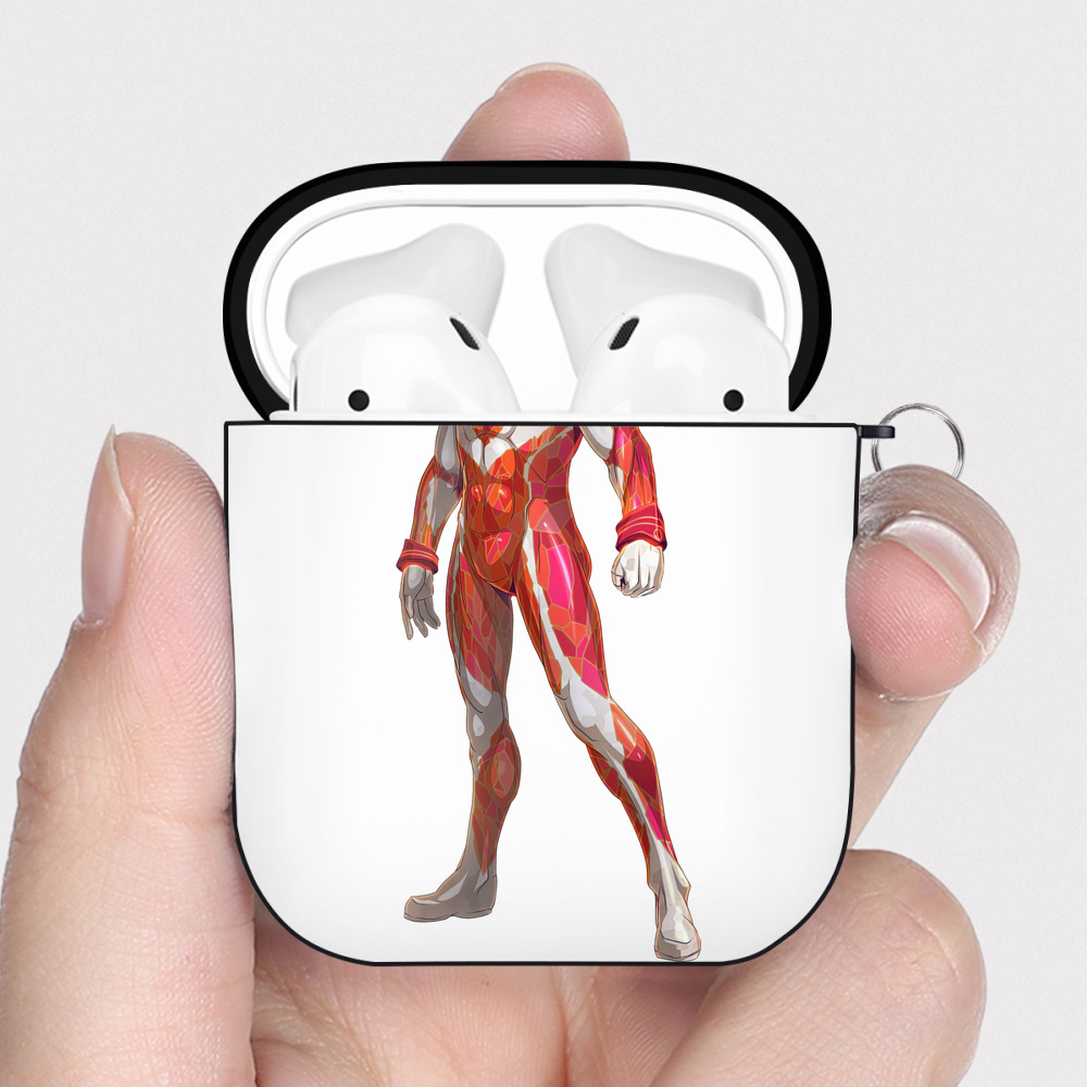 （画像用） ウルトラマン Ultraman AirPods 第2世代保護ケース ハードシェル ブラック 耐衝撃・防指紋・カラビナ付き