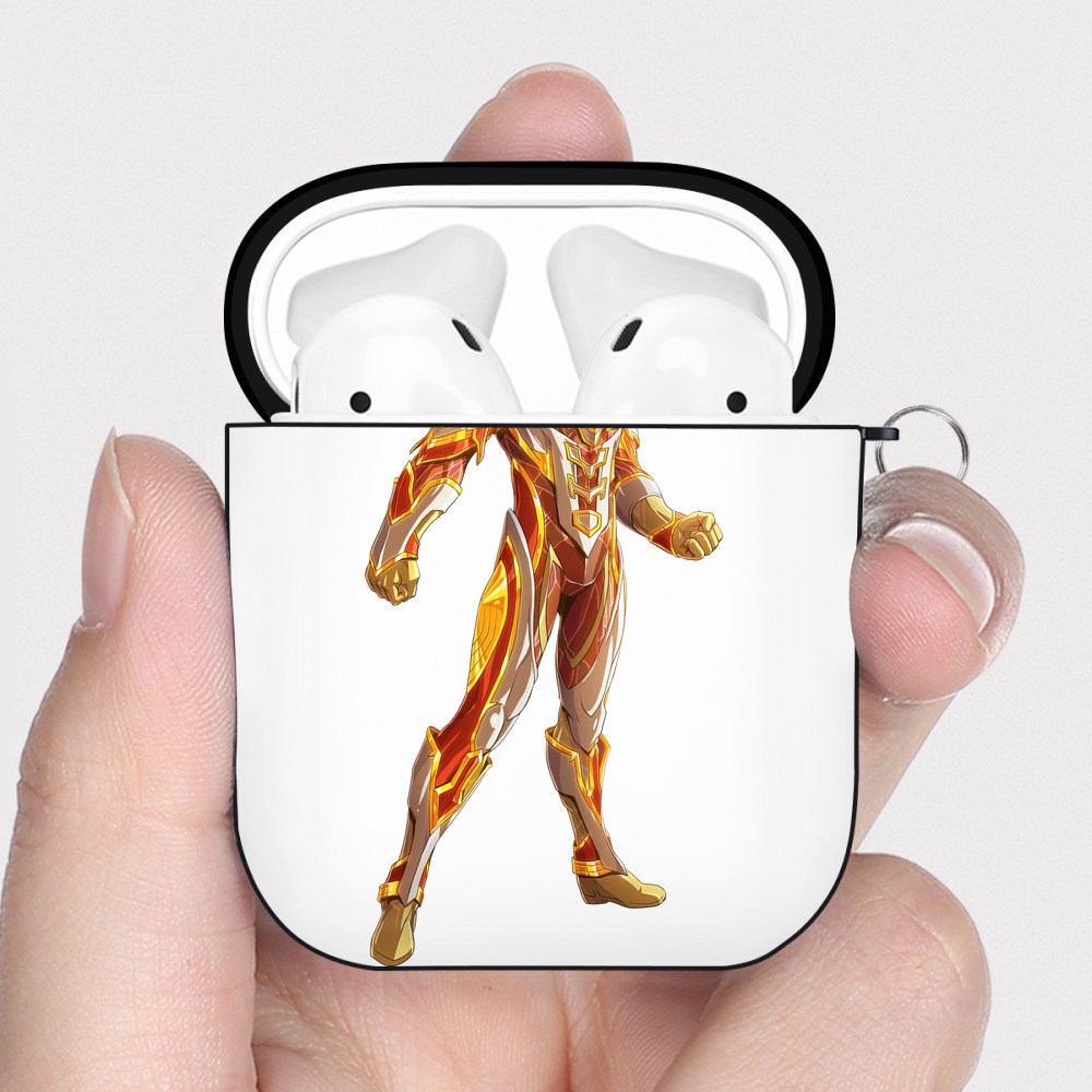 （画像用） ウルトラマン Ultraman AirPods 第2世代保護ケース ハードシェル ブラック 耐衝撃・防指紋・カラビナ付き