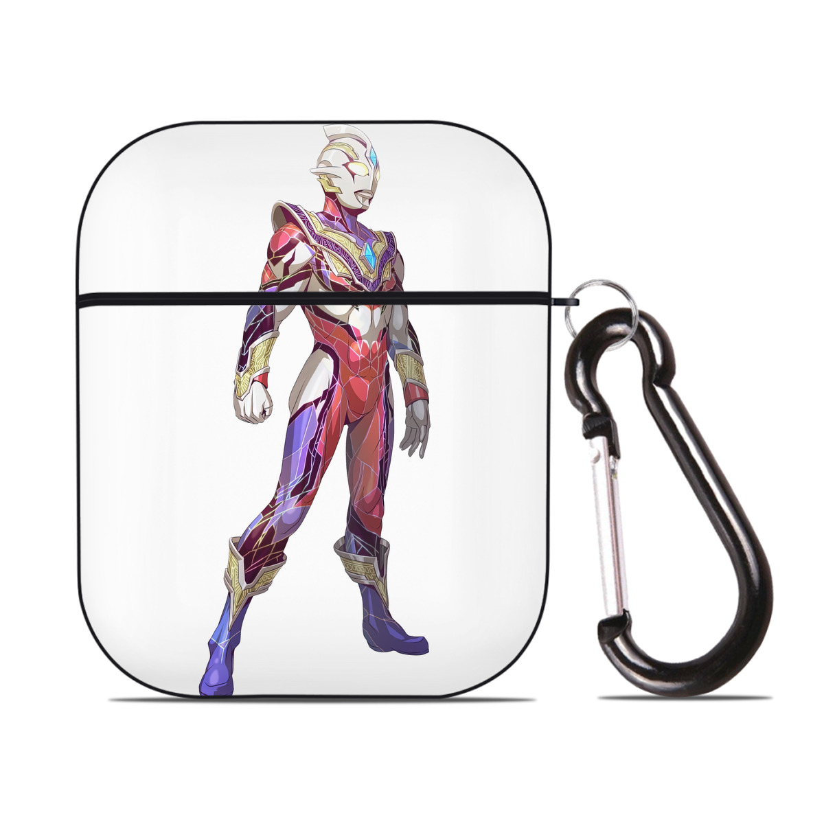（画像用） ウルトラマン Ultraman AirPods 第2世代保護ケース ハードシェル ブラック 耐衝撃・防指紋・カラビナ付き