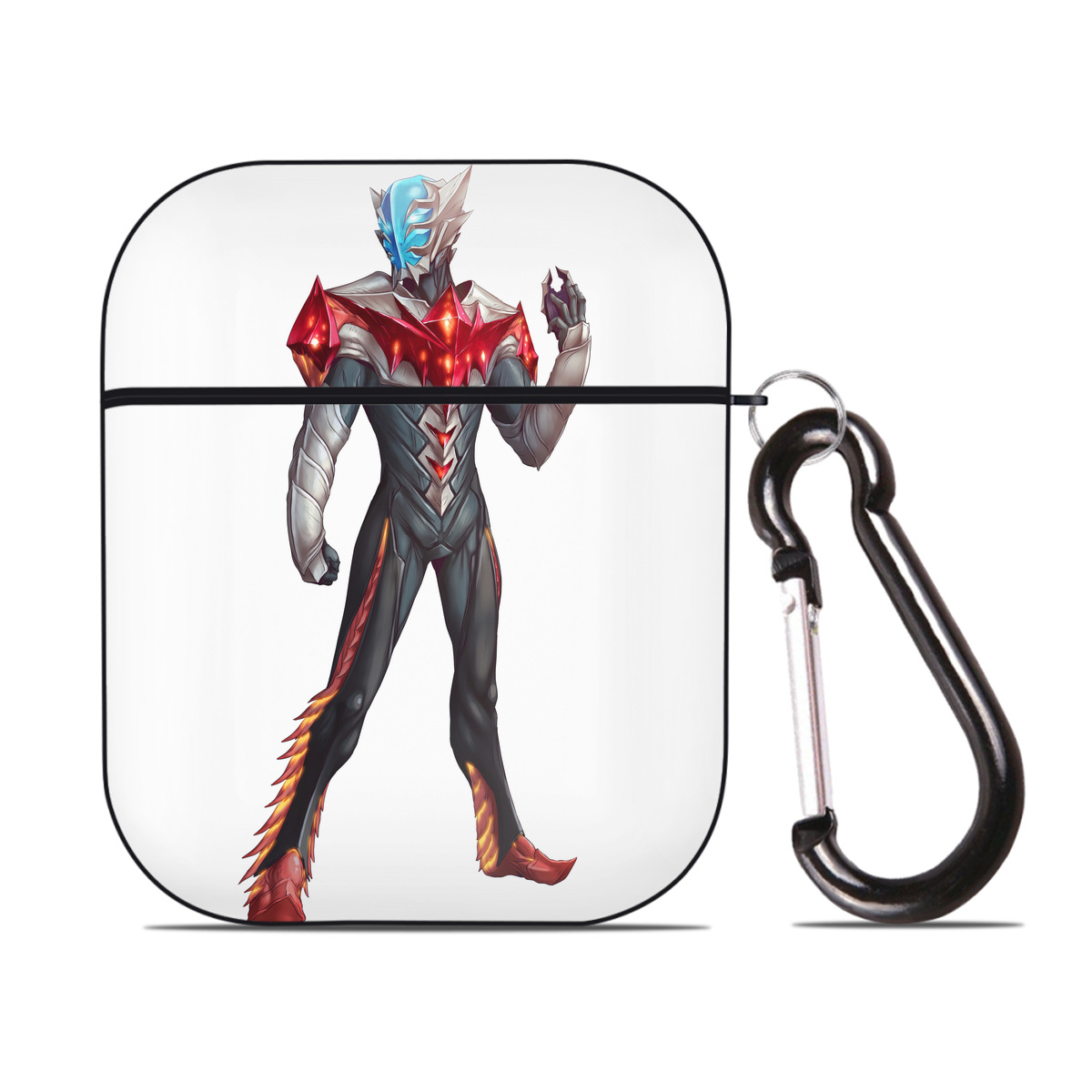 （画像用） ウルトラマン Ultraman AirPods 第2世代保護ケース ハードシェル ブラック 耐衝撃・防指紋・カラビナ付き