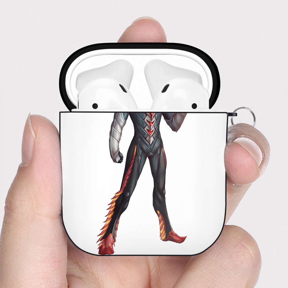 （画像用） ウルトラマン Ultraman AirPods 第2世代保護ケース ハードシェル ブラック 耐衝撃・防指紋・カラビナ付き