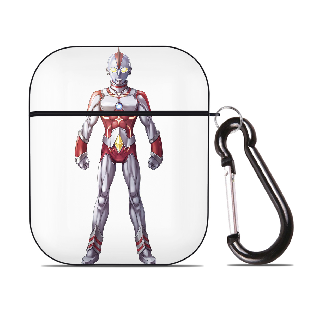（画像用） ウルトラマン Ultraman AirPods 第2世代保護ケース ハードシェル ブラック 耐衝撃・防指紋・カラビナ付き