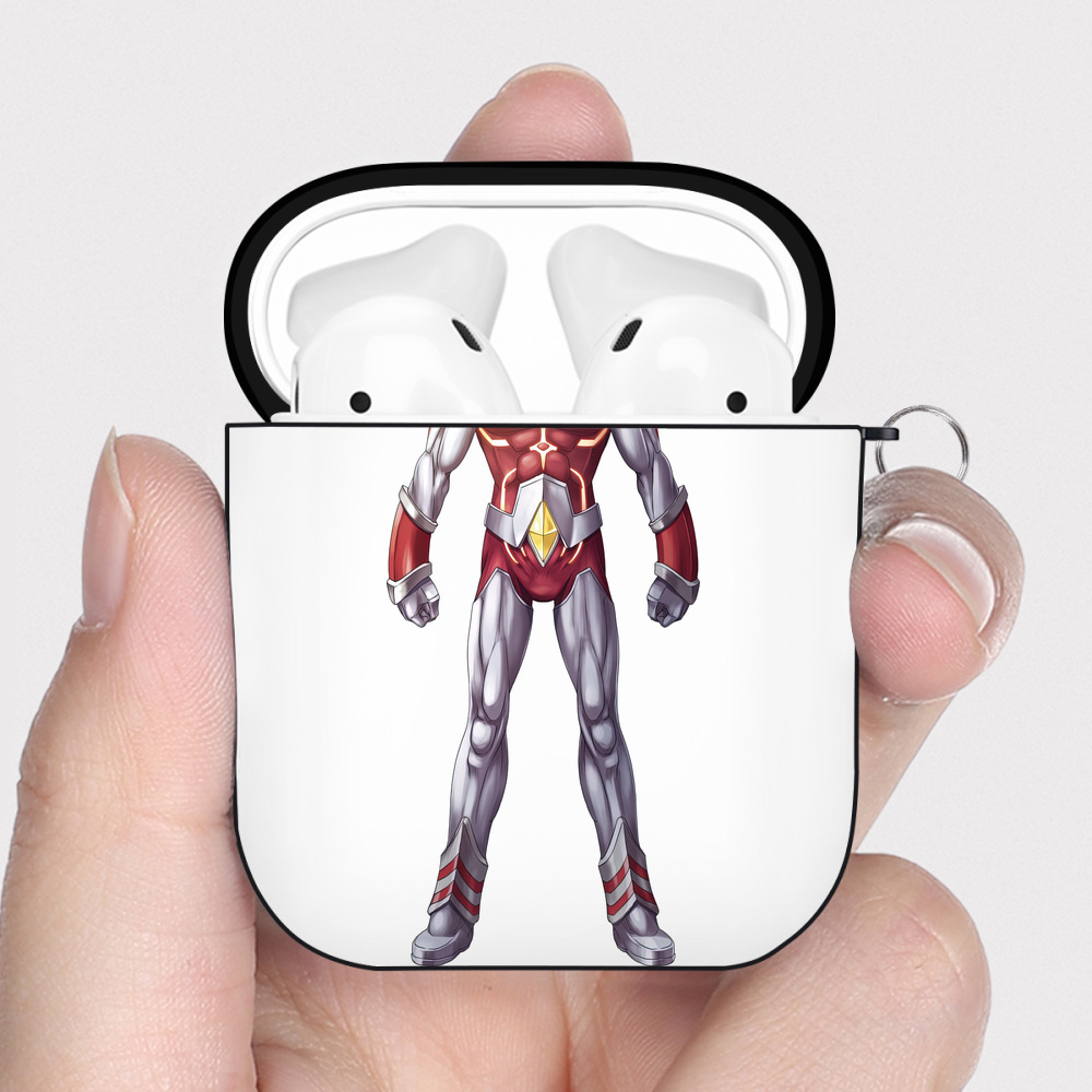 （画像用） ウルトラマン Ultraman AirPods 第2世代保護ケース ハードシェル ブラック 耐衝撃・防指紋・カラビナ付き