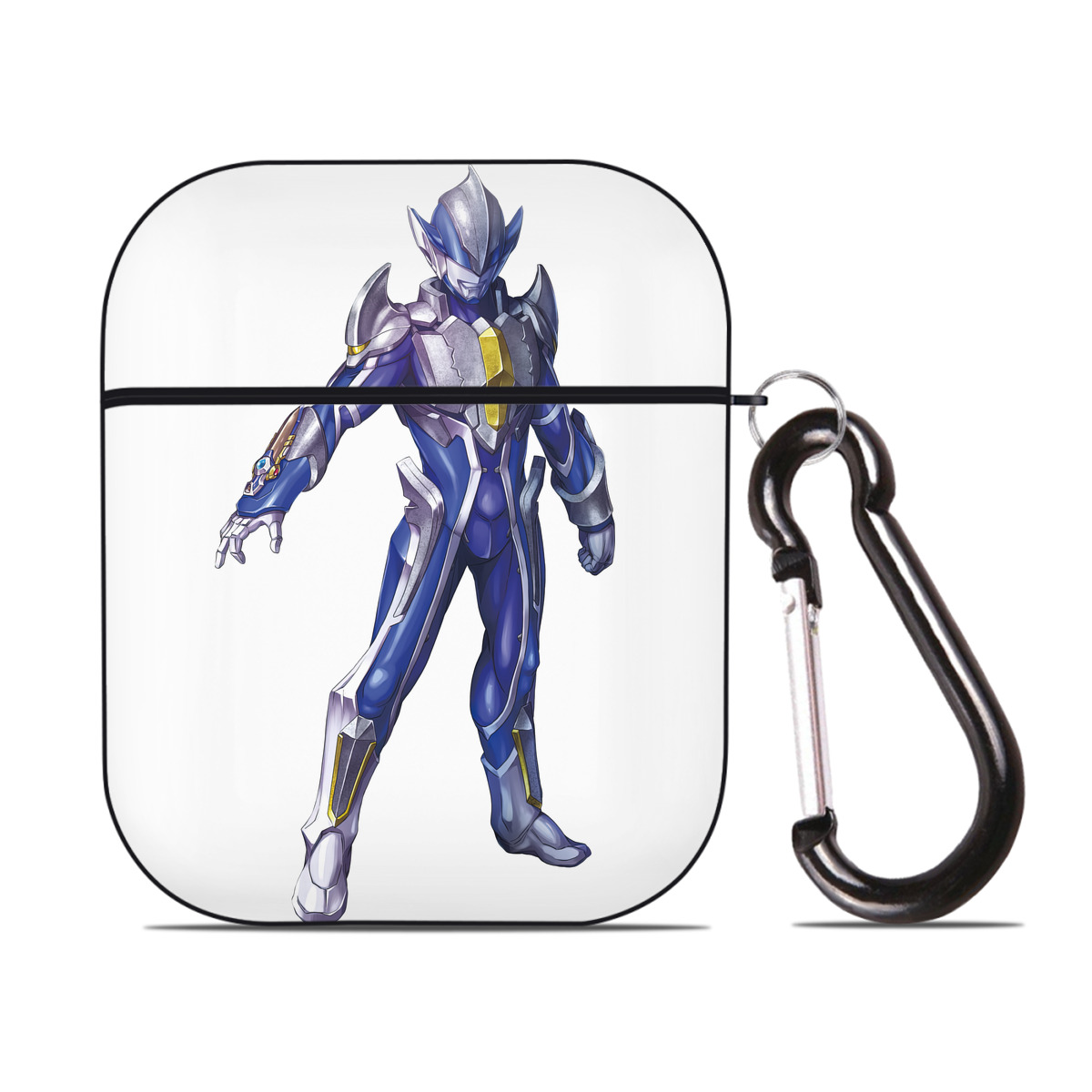 （画像用） ウルトラマン Ultraman AirPods 第2世代保護ケース ハードシェル ブラック 耐衝撃・防指紋・カラビナ付き