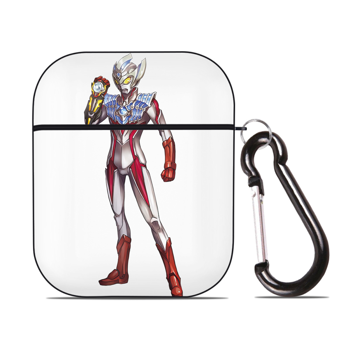（画像用） ウルトラマン Ultraman AirPods 第2世代保護ケース ハードシェル ブラック 耐衝撃・防指紋・カラビナ付き