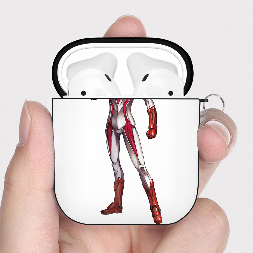（画像用） ウルトラマン Ultraman AirPods 第2世代保護ケース ハードシェル ブラック 耐衝撃・防指紋・カラビナ付き
