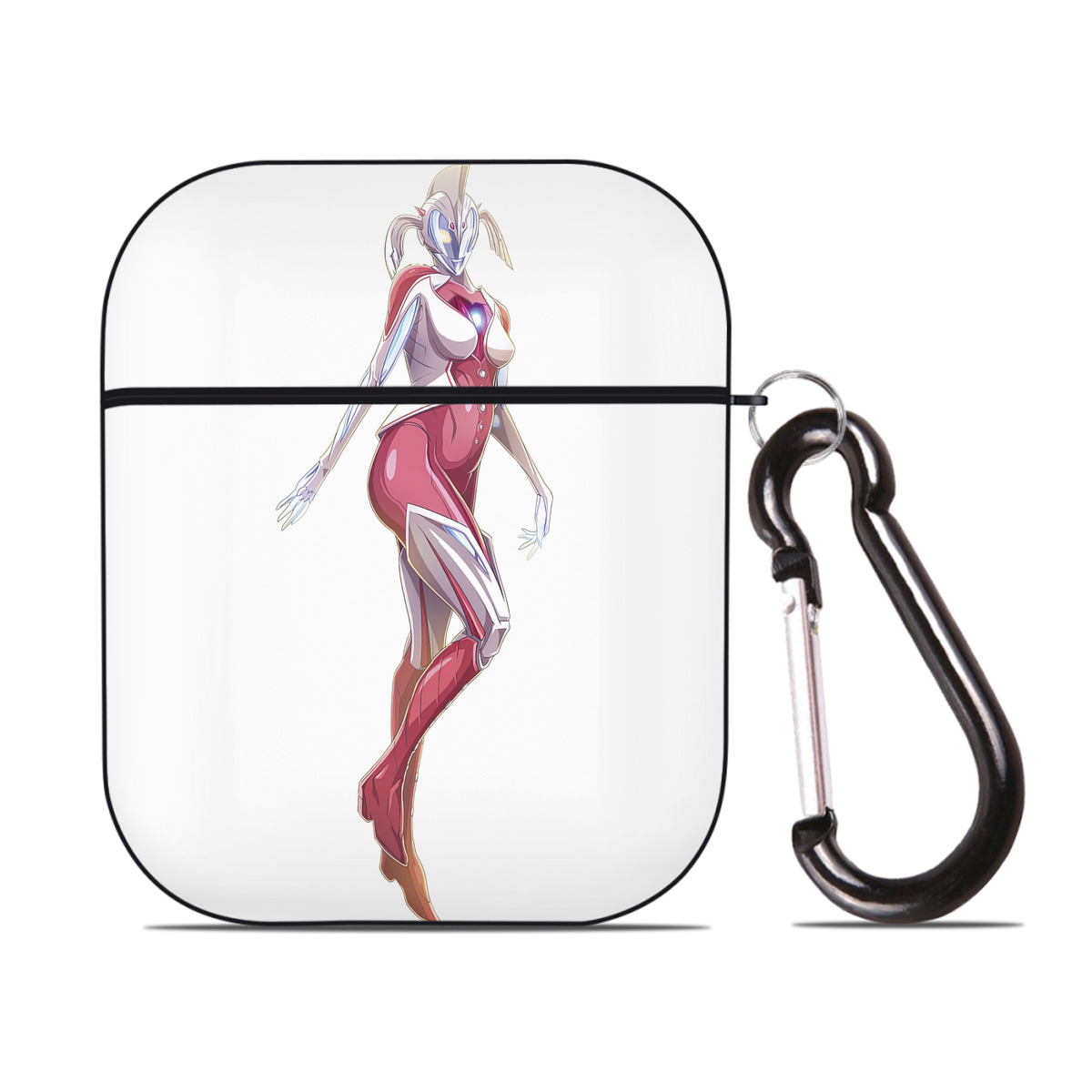（画像用） ウルトラマン Ultraman AirPods 第2世代保護ケース ハードシェル ブラック 耐衝撃・防指紋・カラビナ付き