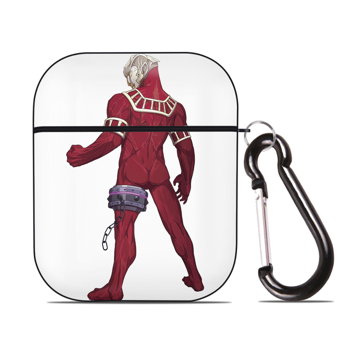 （画像用） ウルトラマン Ultraman AirPods 第2世代保護ケース ハードシェル ブラック 耐衝撃・防指紋・カラビナ付き