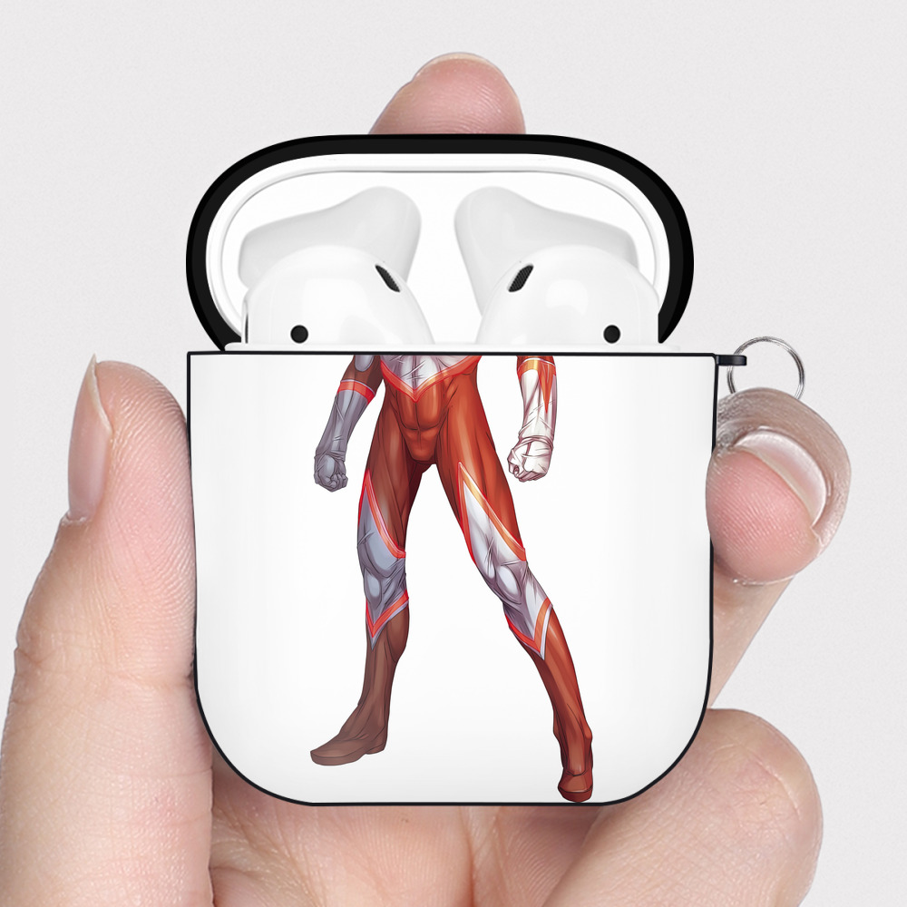 （画像用） ウルトラマン Ultraman AirPods 第2世代保護ケース ハードシェル ブラック 耐衝撃・防指紋・カラビナ付き