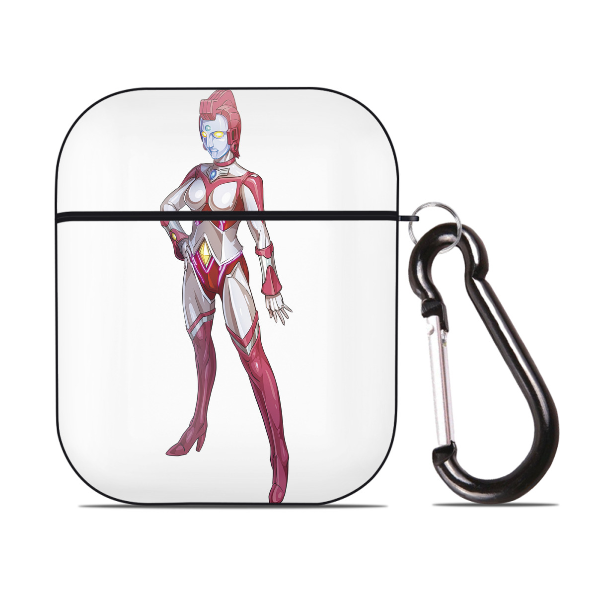 （画像用） ウルトラマン Ultraman AirPods 第2世代保護ケース ハードシェル ブラック 耐衝撃・防指紋・カラビナ付き