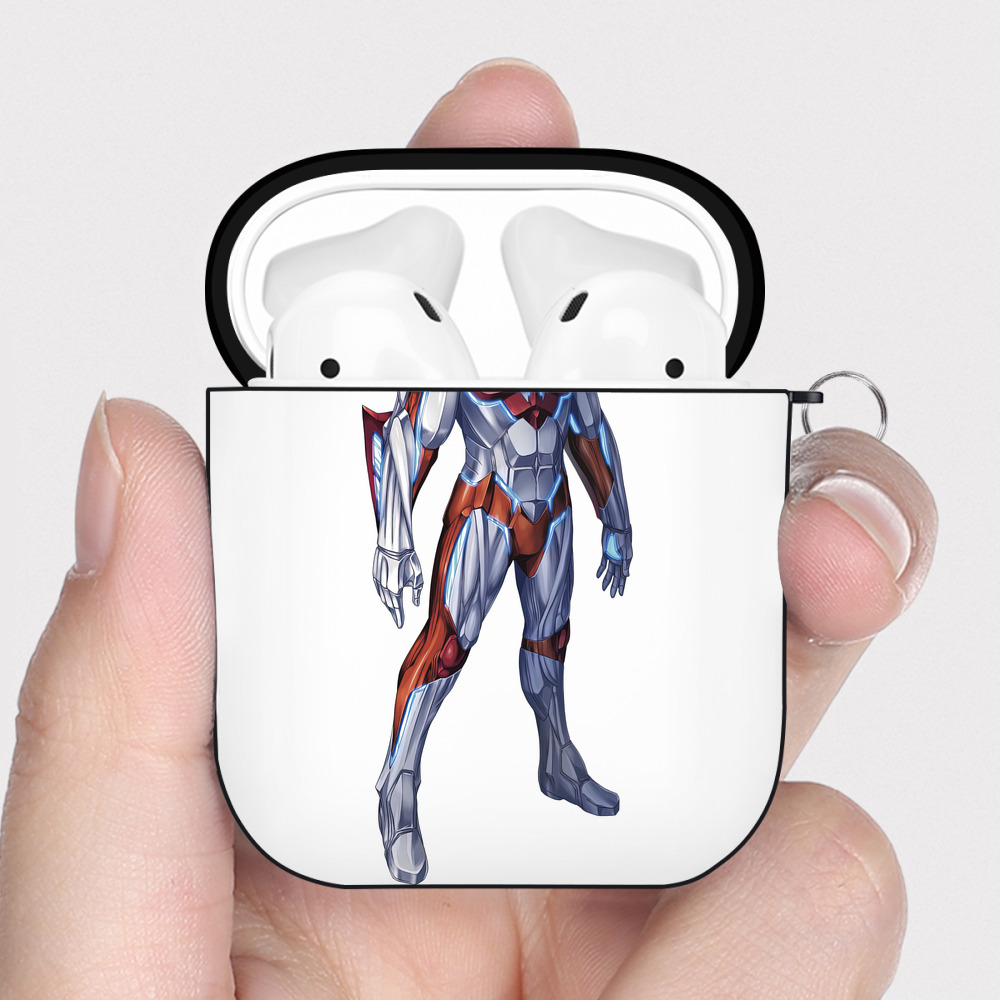 （画像用） ウルトラマン Ultraman AirPods 第2世代保護ケース ハードシェル ブラック 耐衝撃・防指紋・カラビナ付き