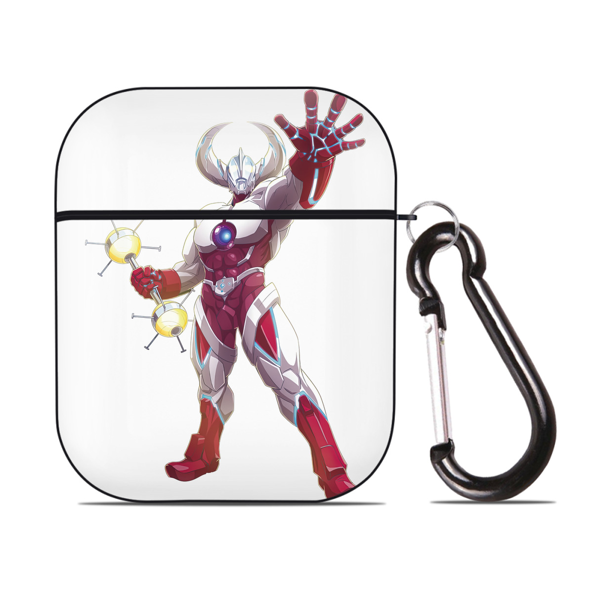 （画像用） ウルトラマン Ultraman AirPods 第2世代保護ケース ハードシェル ブラック 耐衝撃・防指紋・カラビナ付き