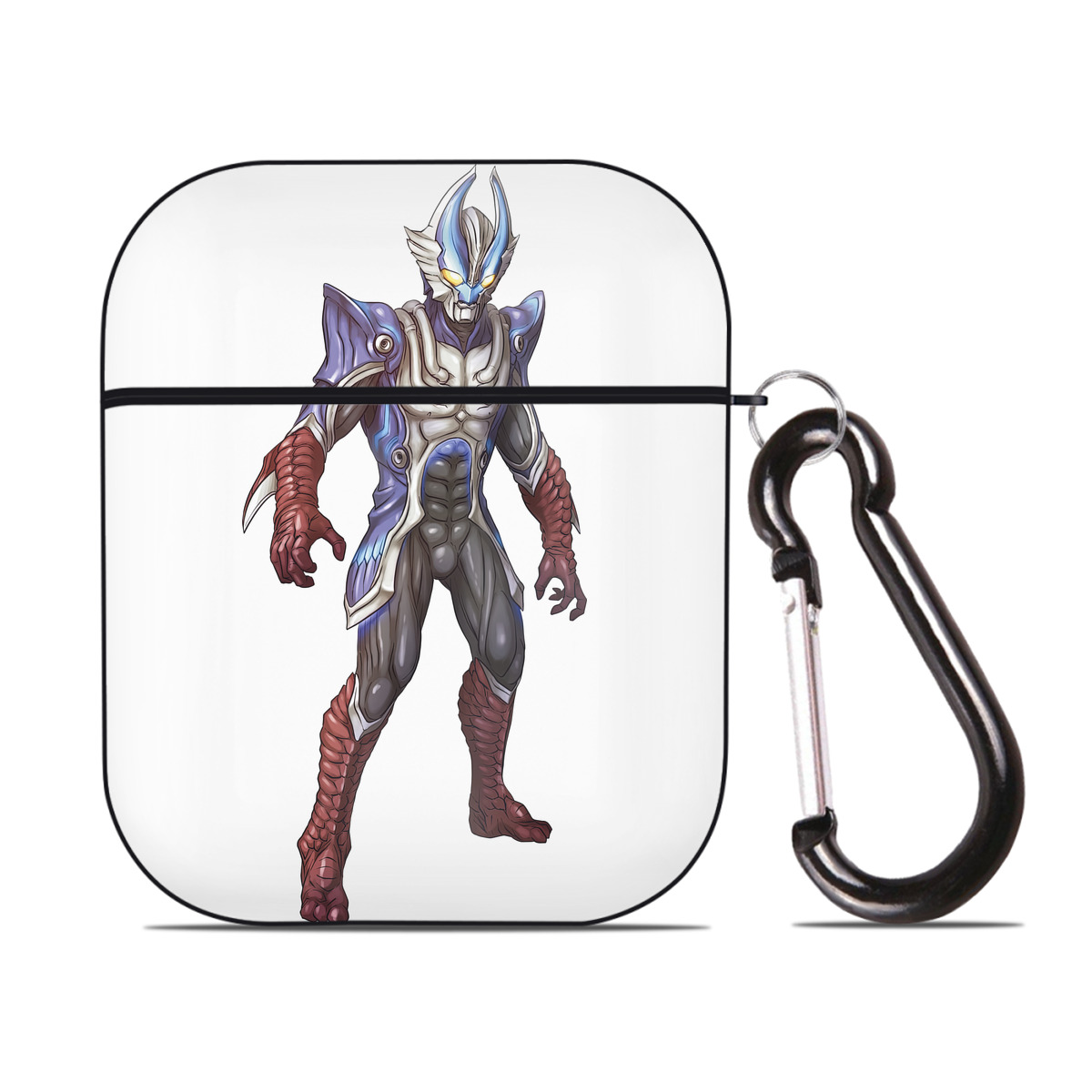 （画像用） ウルトラマン Ultraman AirPods 第2世代保護ケース ハードシェル ブラック 耐衝撃・防指紋・カラビナ付き