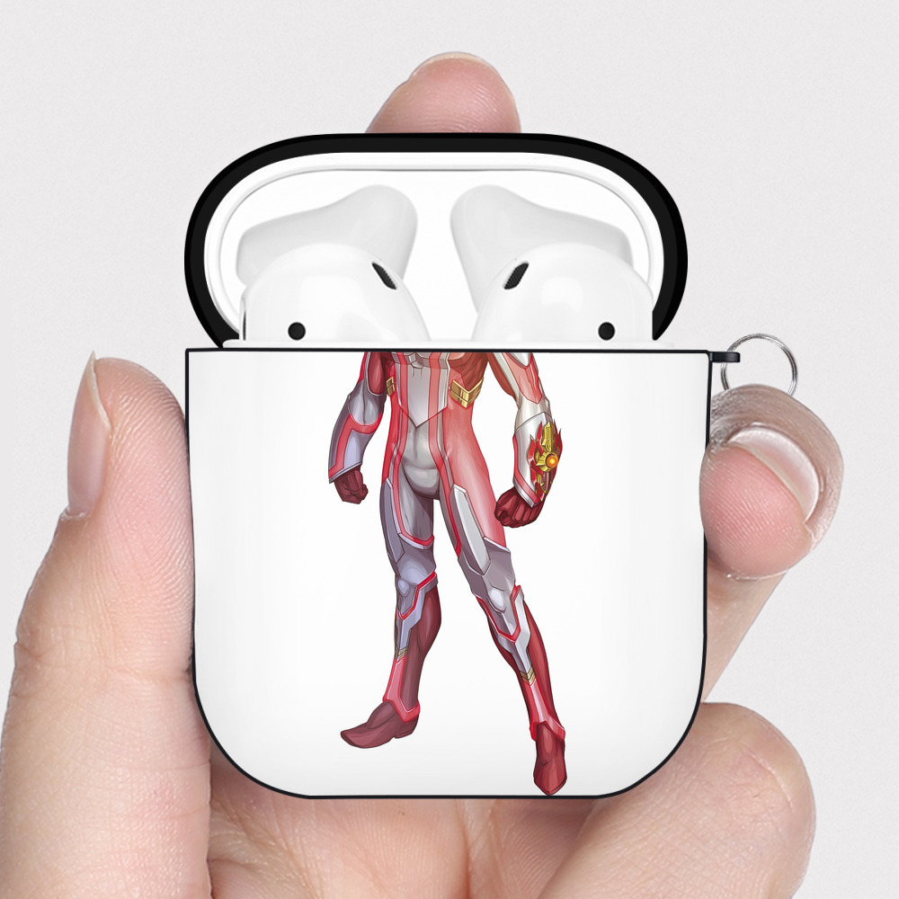 （画像用） ウルトラマン Ultraman AirPods 第2世代保護ケース ハードシェル ブラック 耐衝撃・防指紋・カラビナ付き