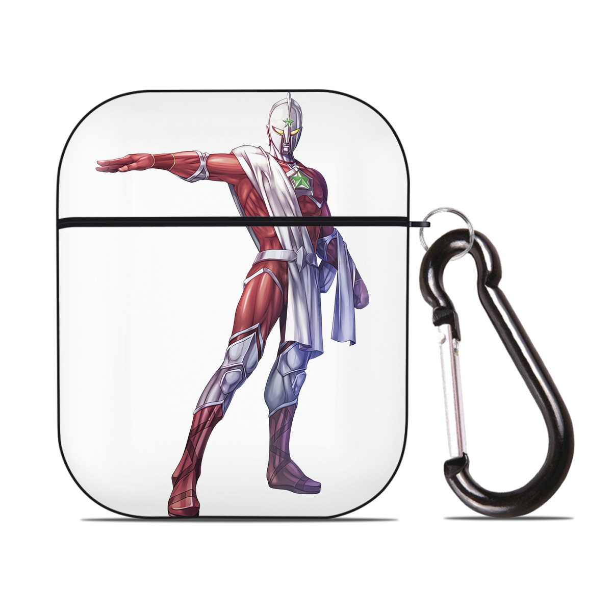 （画像用） ウルトラマン Ultraman AirPods 第2世代保護ケース ハードシェル ブラック 耐衝撃・防指紋・カラビナ付き
