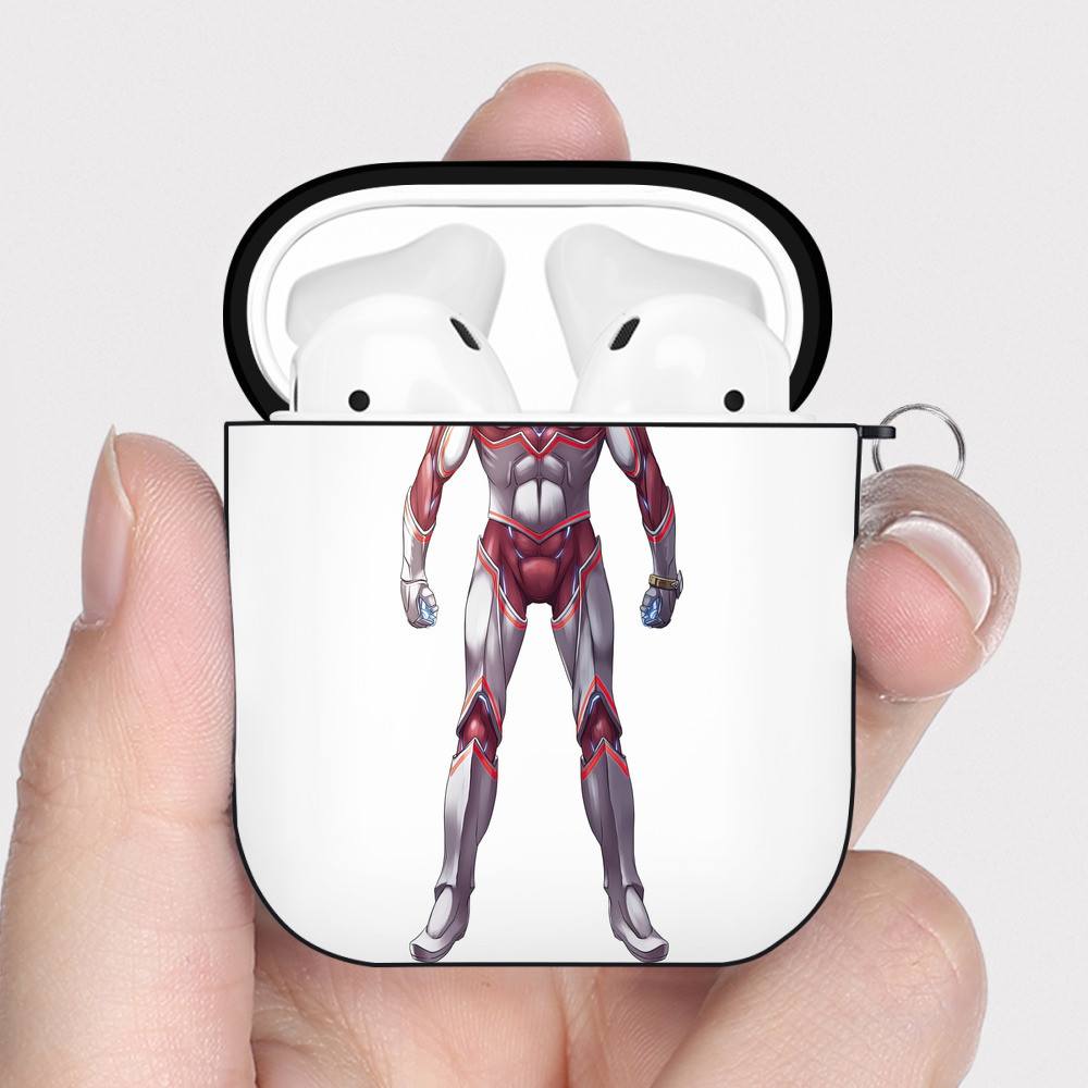 （画像用） ウルトラマン Ultraman AirPods 第2世代保護ケース ハードシェル ブラック 耐衝撃・防指紋・カラビナ付き