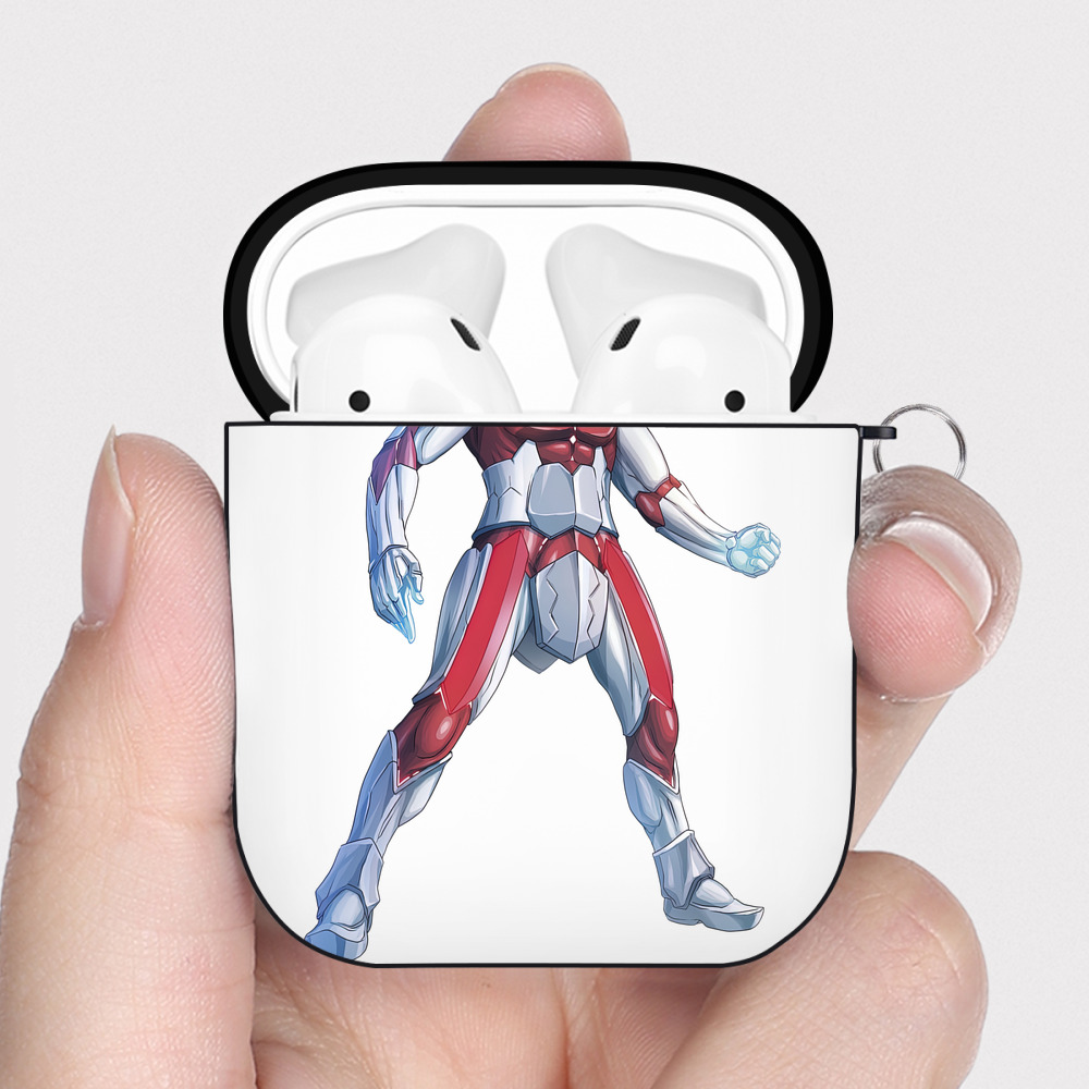 （画像用） ウルトラマン Ultraman AirPods 第2世代保護ケース ハードシェル ブラック 耐衝撃・防指紋・カラビナ付き