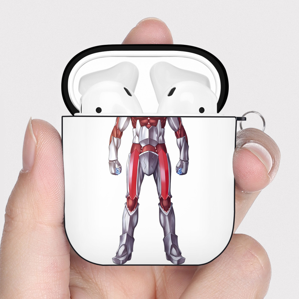 （画像用） ウルトラマン Ultraman AirPods 第2世代保護ケース ハードシェル ブラック 耐衝撃・防指紋・カラビナ付き