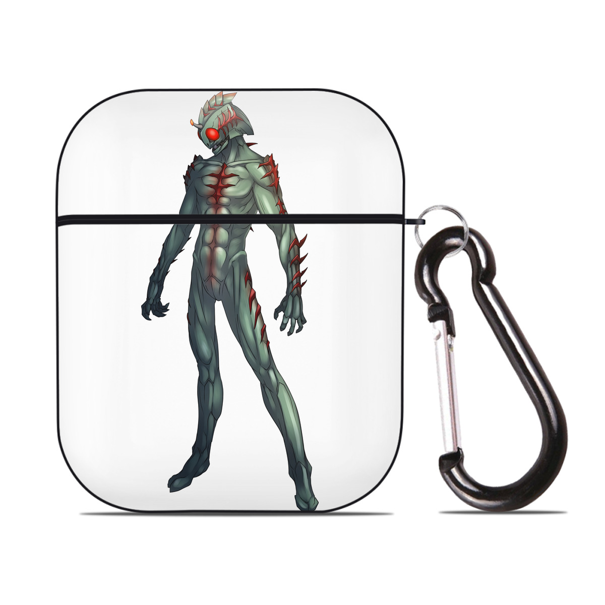 （画像用） ウルトラマン Ultraman AirPods 第2世代保護ケース ハードシェル ブラック 耐衝撃・防指紋・カラビナ付き