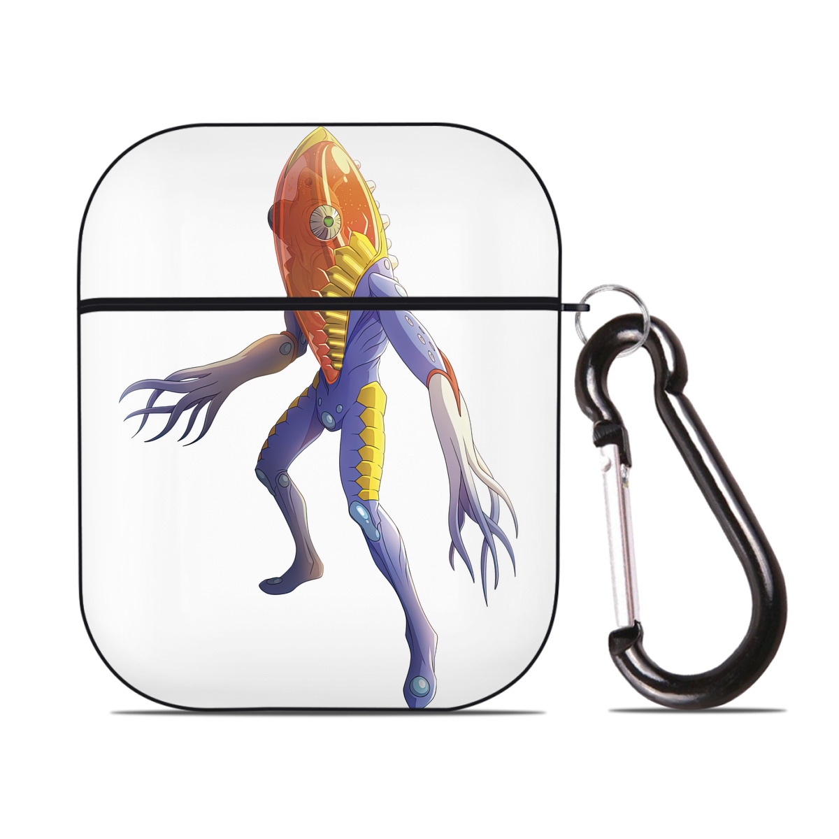（画像用） ウルトラマン Ultraman AirPods 第2世代保護ケース ハードシェル ブラック 耐衝撃・防指紋・カラビナ付き