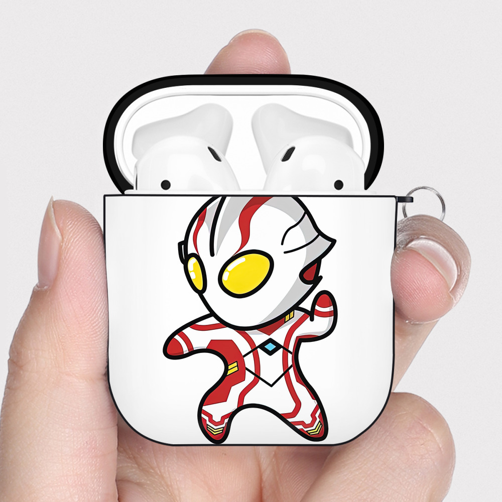 （画像用） ウルトラマン Ultraman AirPods 第2世代保護ケース ハードシェル ブラック 耐衝撃・防指紋・カラビナ付き