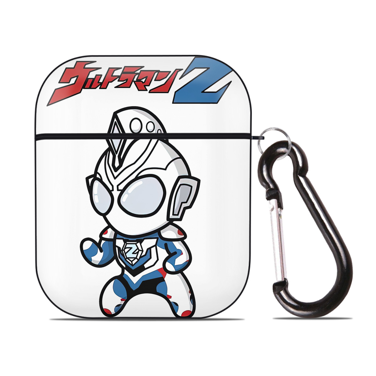 （画像用） ウルトラマン Ultraman AirPods 第2世代保護ケース ハードシェル ブラック 耐衝撃・防指紋・カラビナ付き