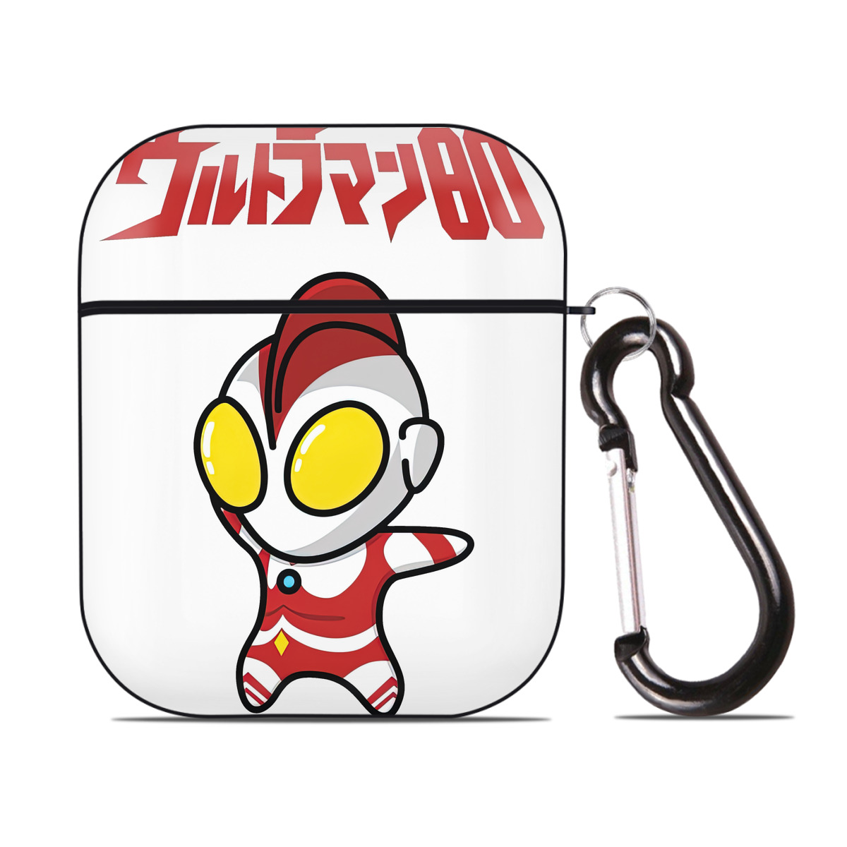 （画像用） ウルトラマン Ultraman AirPods 第2世代保護ケース ハードシェル ブラック 耐衝撃・防指紋・カラビナ付き
