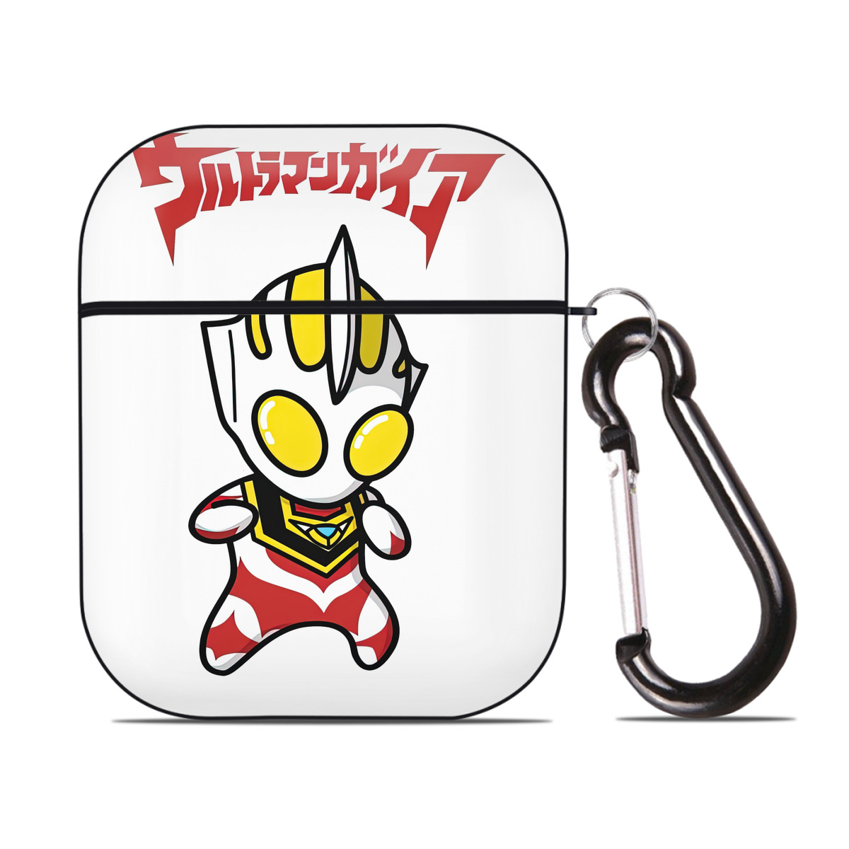 （画像用） ウルトラマン Ultraman AirPods 第2世代保護ケース ハードシェル ブラック 耐衝撃・防指紋・カラビナ付き