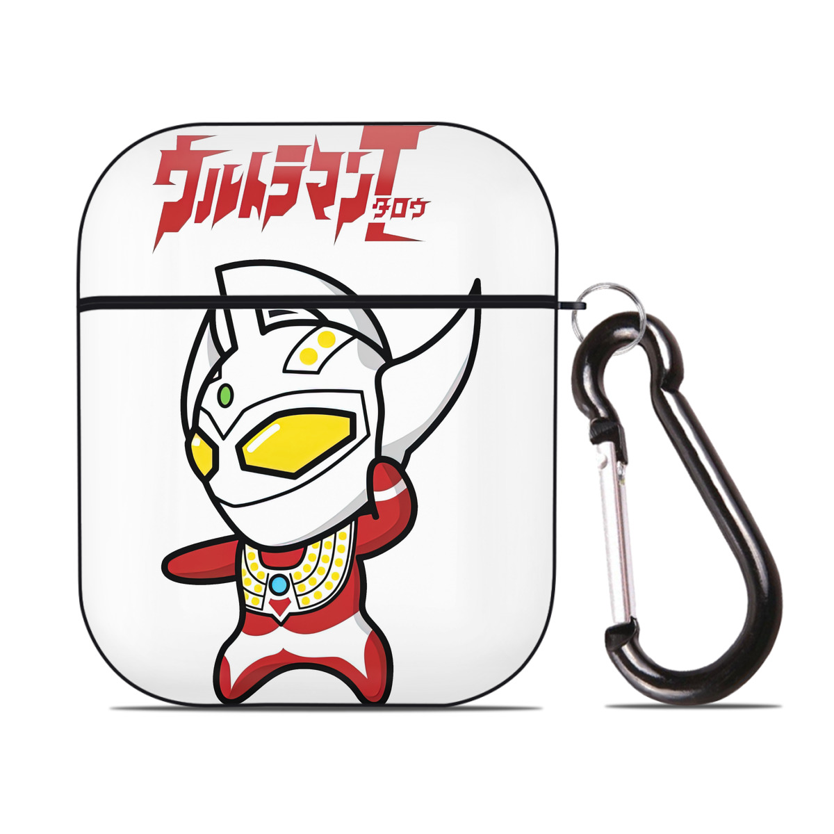 （画像用） ウルトラマン Ultraman AirPods 第2世代保護ケース ハードシェル ブラック 耐衝撃・防指紋・カラビナ付き