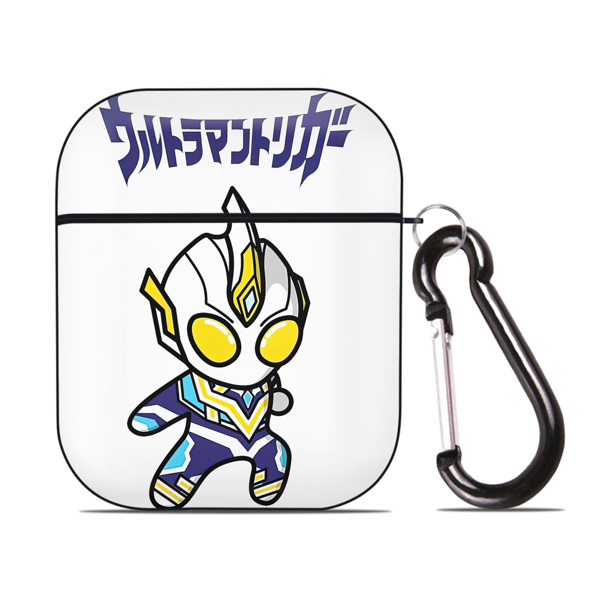 （画像用） ウルトラマン Ultraman AirPods 第2世代保護ケース ハードシェル ブラック 耐衝撃・防指紋・カラビナ付き