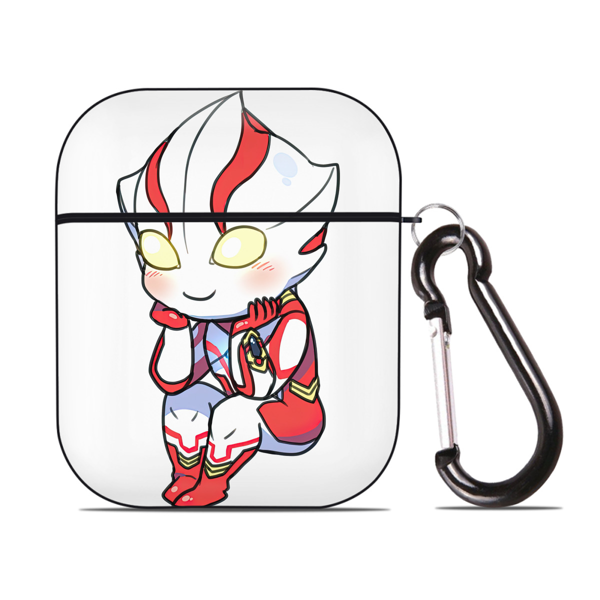 （画像用） ウルトラマン Ultraman AirPods 第2世代保護ケース ハードシェル ブラック 耐衝撃・防指紋・カラビナ付き