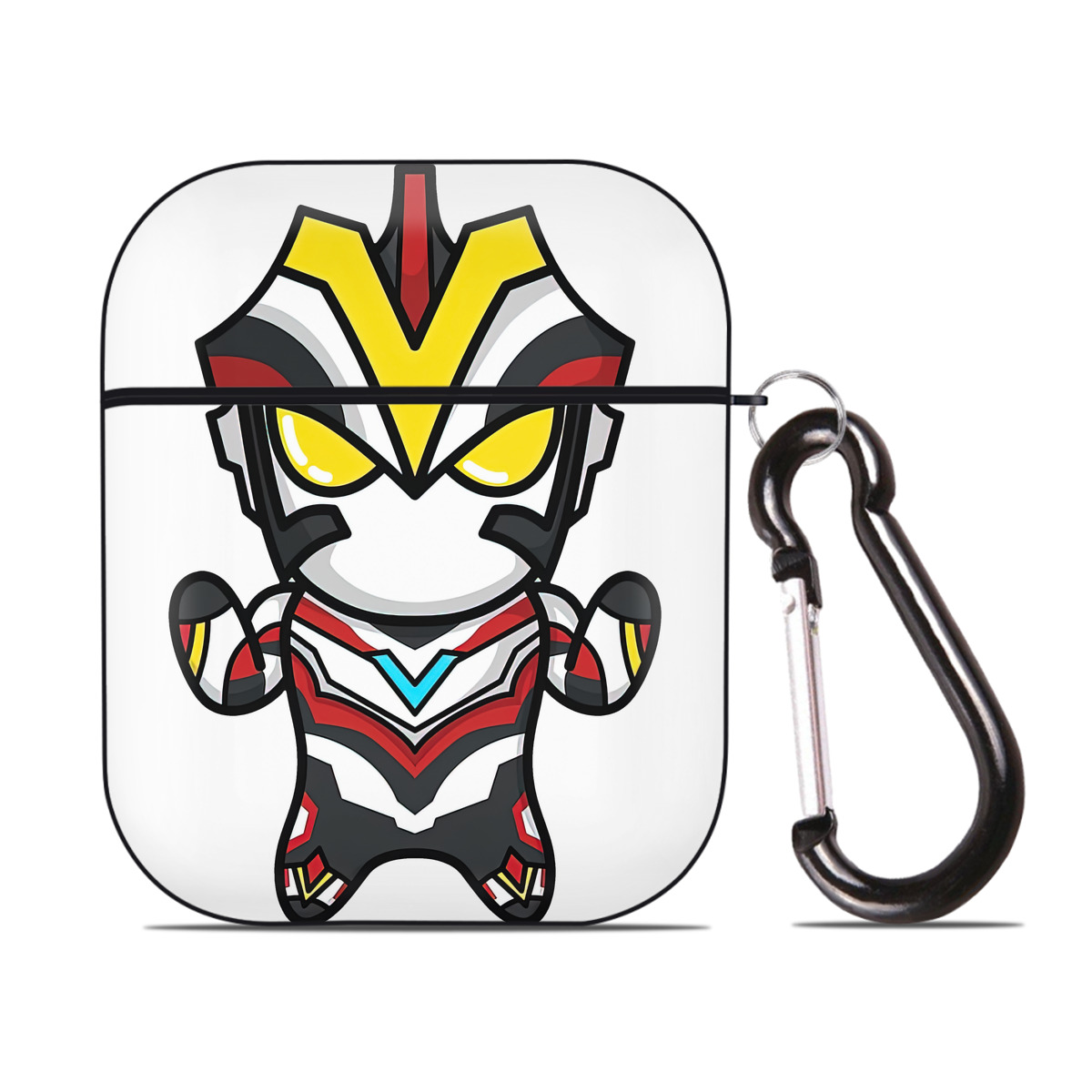 （画像用） ウルトラマン Ultraman AirPods 第2世代保護ケース ハードシェル ブラック 耐衝撃・防指紋・カラビナ付き