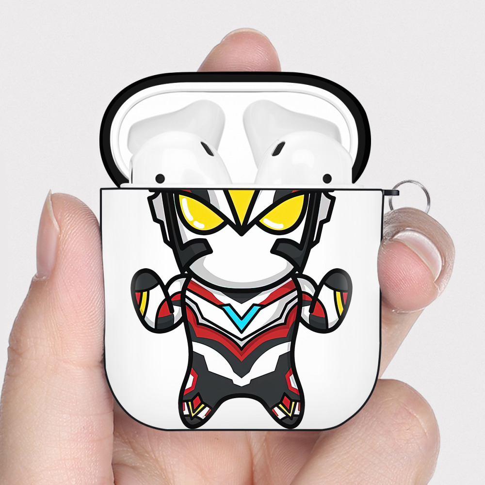 （画像用） ウルトラマン Ultraman AirPods 第2世代保護ケース ハードシェル ブラック 耐衝撃・防指紋・カラビナ付き