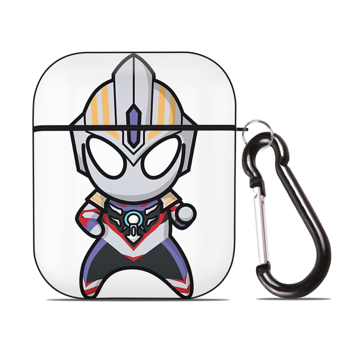 （画像用） ウルトラマン Ultraman AirPods 第2世代保護ケース ハードシェル ブラック 耐衝撃・防指紋・カラビナ付き