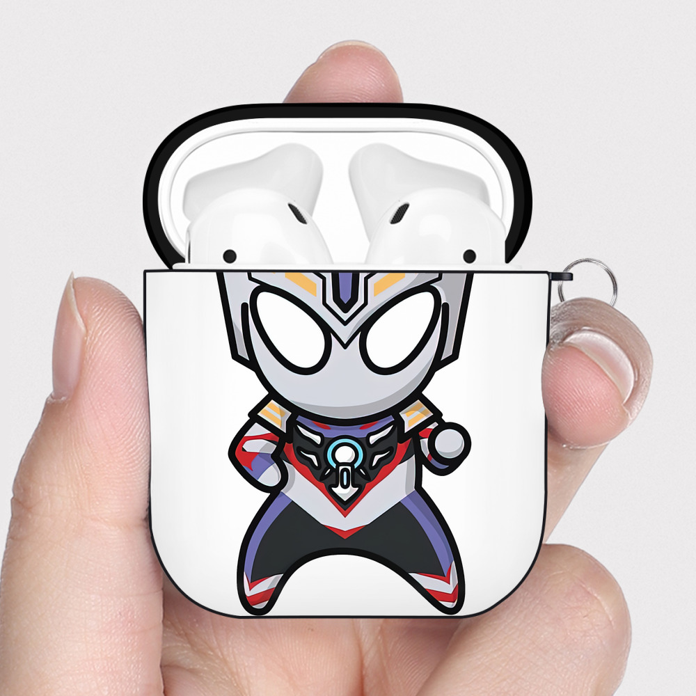 （画像用） ウルトラマン Ultraman AirPods 第2世代保護ケース ハードシェル ブラック 耐衝撃・防指紋・カラビナ付き