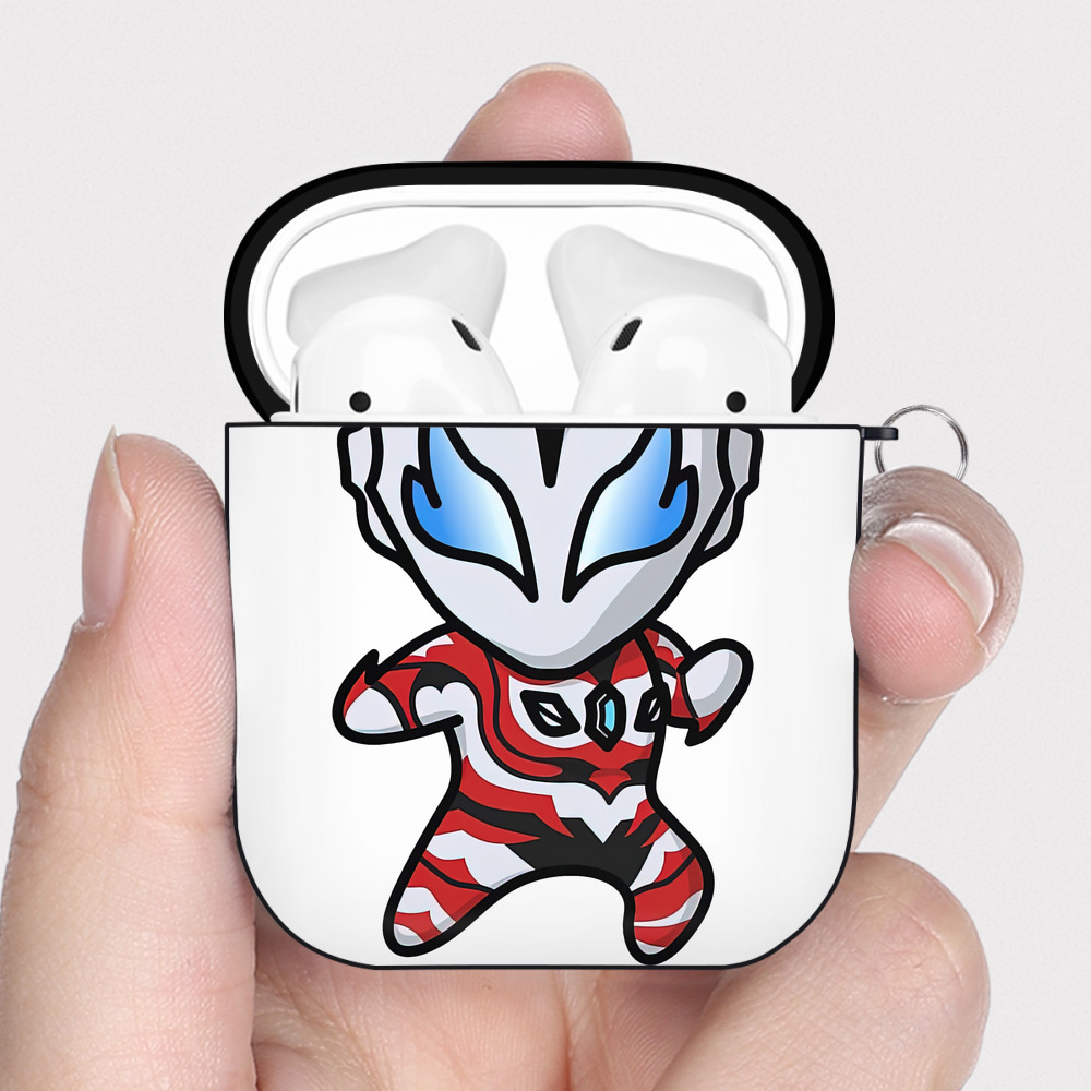 （画像用） ウルトラマン Ultraman AirPods 第2世代保護ケース ハードシェル ブラック 耐衝撃・防指紋・カラビナ付き