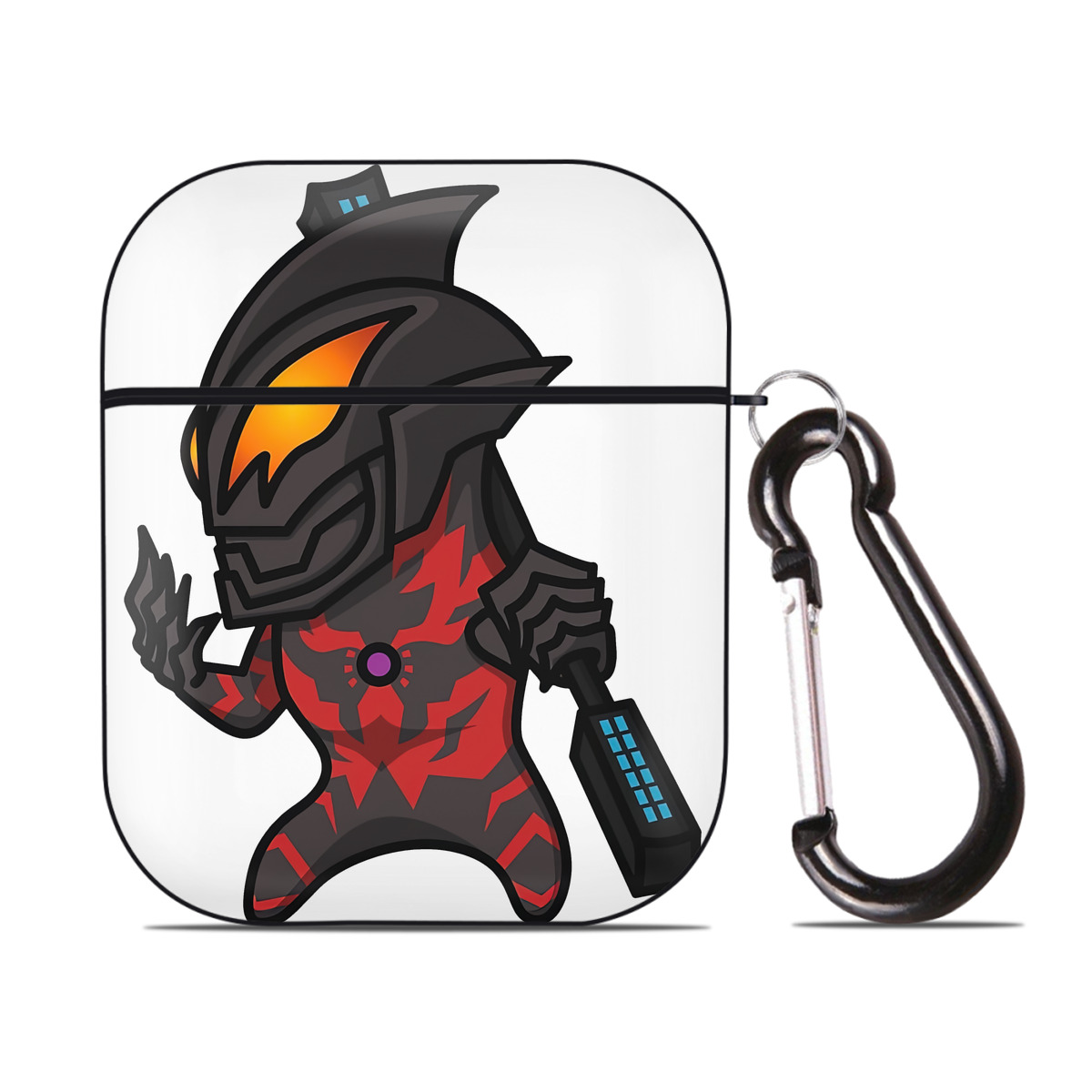 （画像用） ウルトラマン Ultraman AirPods 第2世代保護ケース ハードシェル ブラック 耐衝撃・防指紋・カラビナ付き