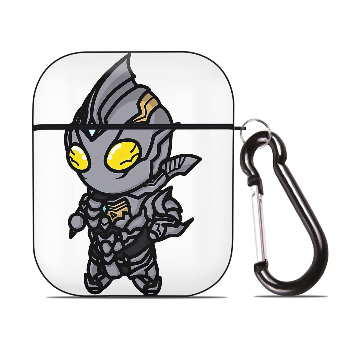 （画像用） ウルトラマン Ultraman AirPods 第2世代保護ケース ハードシェル ブラック 耐衝撃・防指紋・カラビナ付き