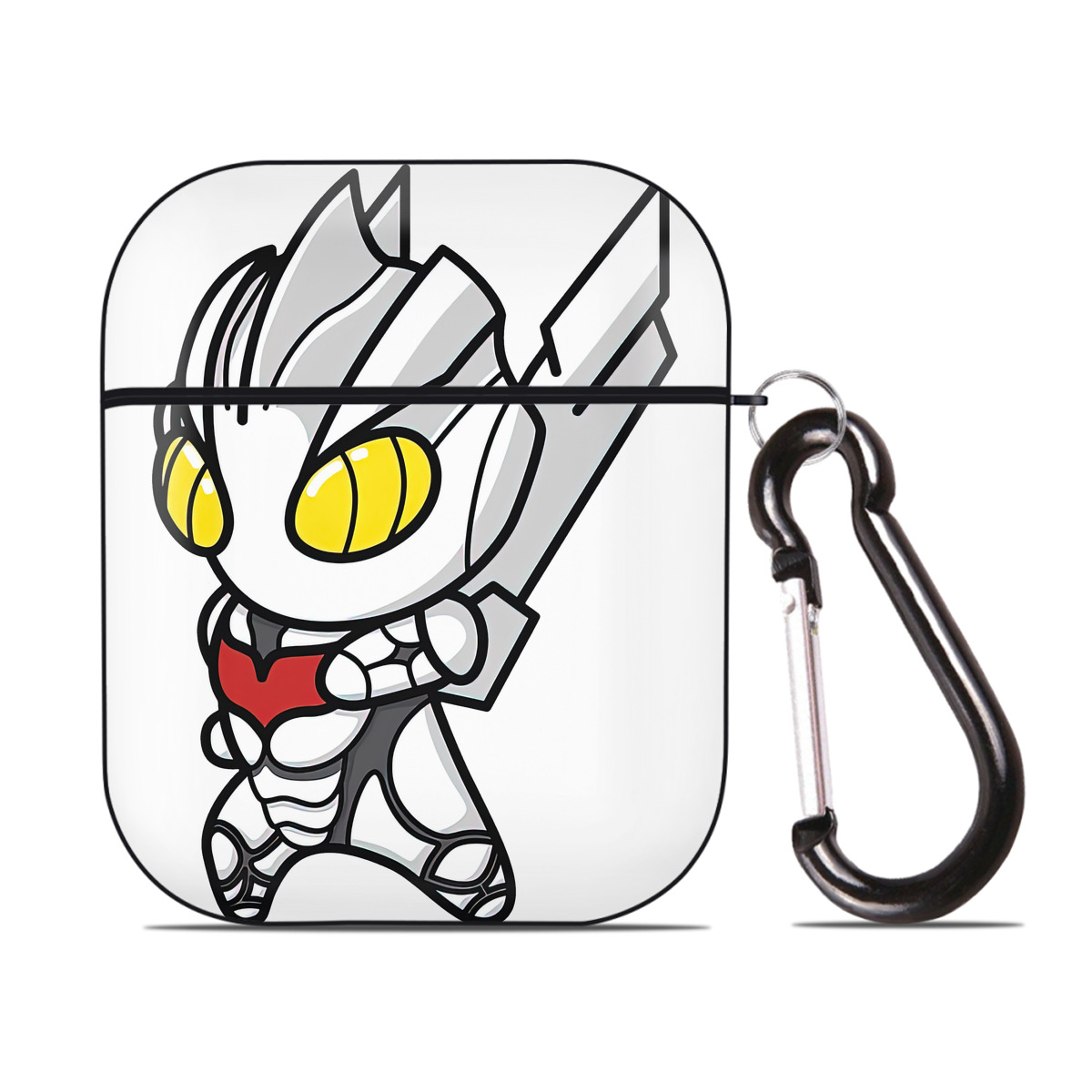 （画像用） ウルトラマン Ultraman AirPods 第2世代保護ケース ハードシェル ブラック 耐衝撃・防指紋・カラビナ付き