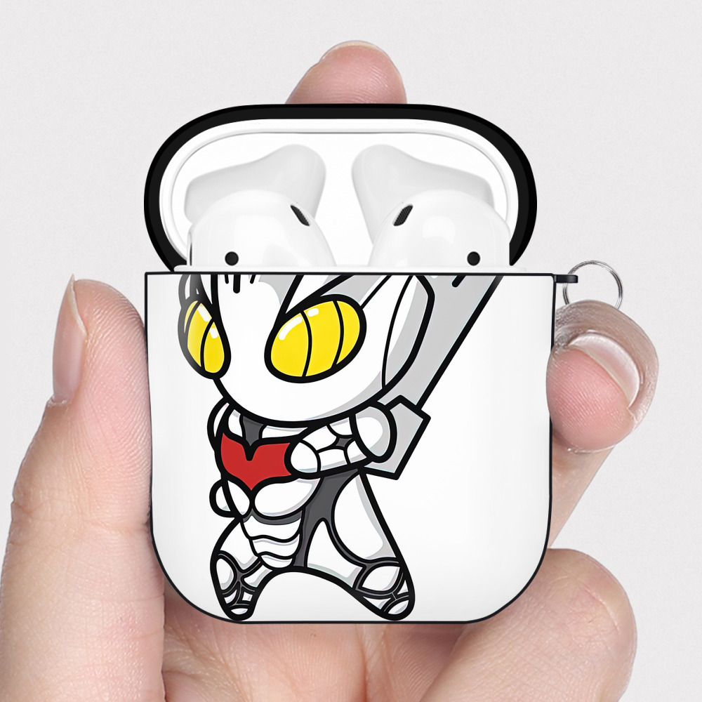 （画像用） ウルトラマン Ultraman AirPods 第2世代保護ケース ハードシェル ブラック 耐衝撃・防指紋・カラビナ付き