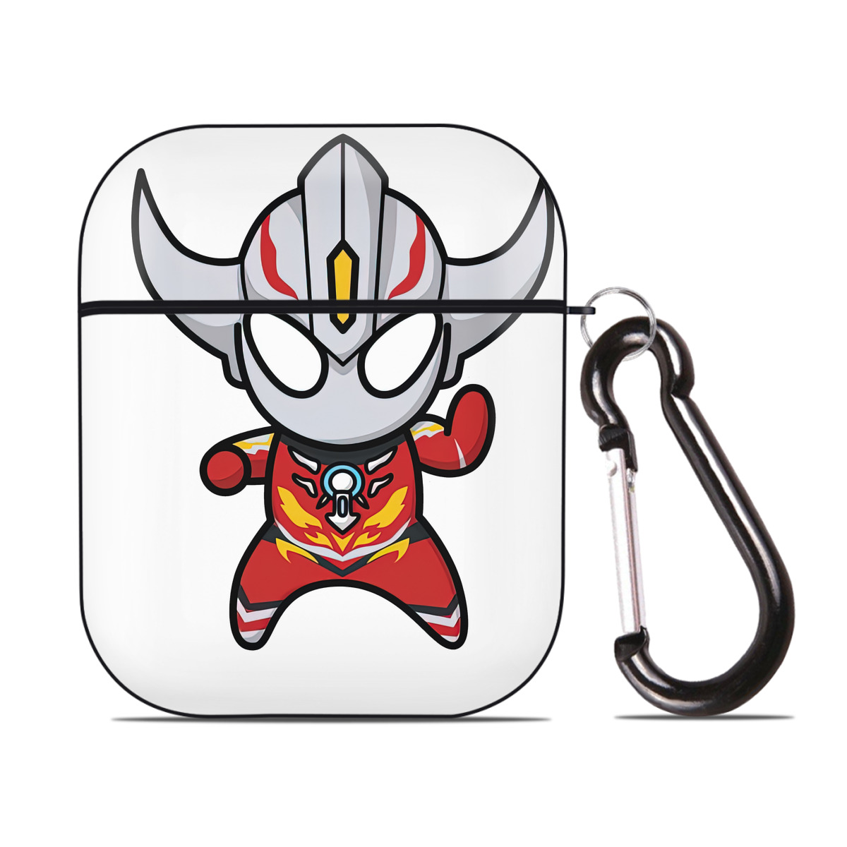 （画像用） ウルトラマン Ultraman AirPods 第2世代保護ケース ハードシェル ブラック 耐衝撃・防指紋・カラビナ付き