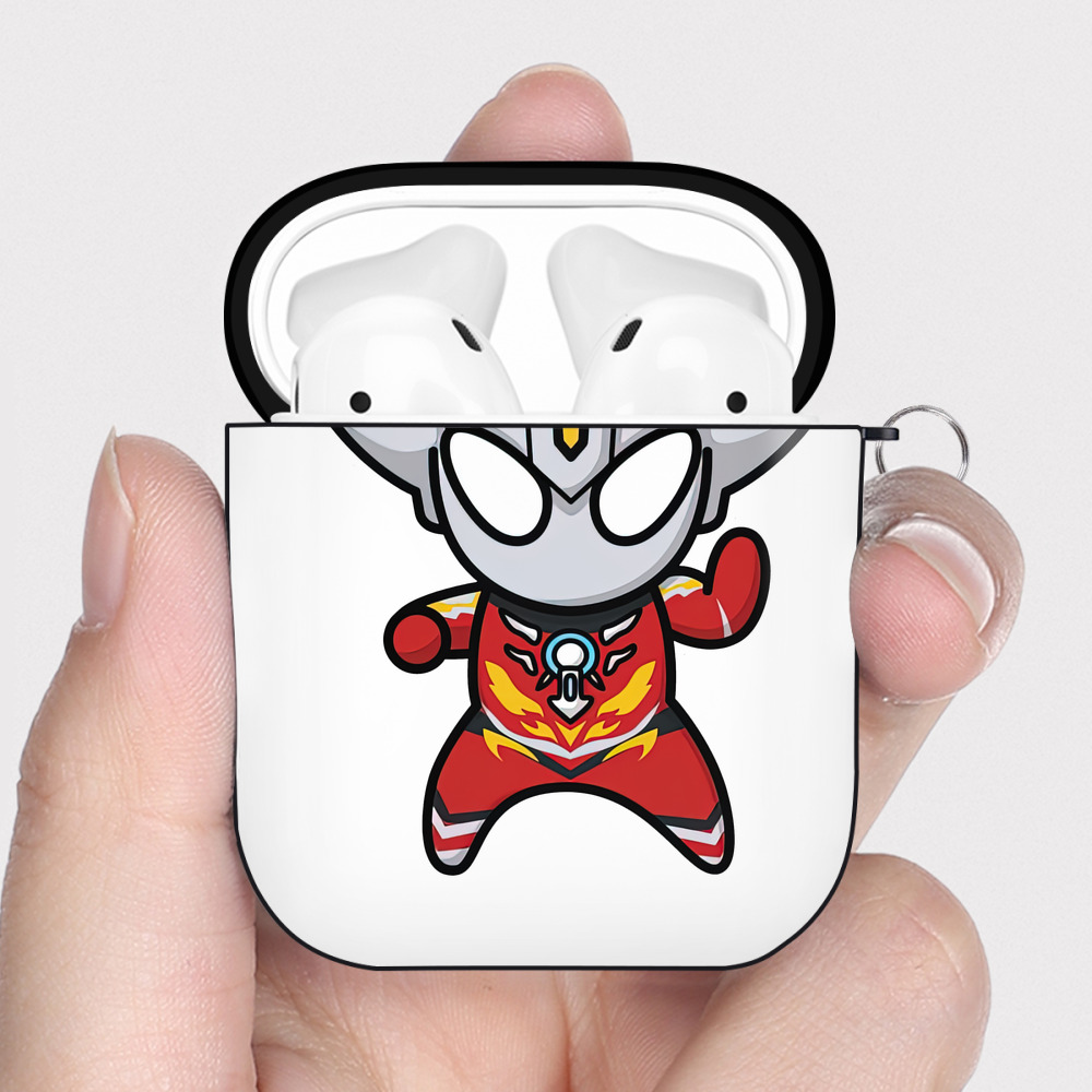 （画像用） ウルトラマン Ultraman AirPods 第2世代保護ケース ハードシェル ブラック 耐衝撃・防指紋・カラビナ付き