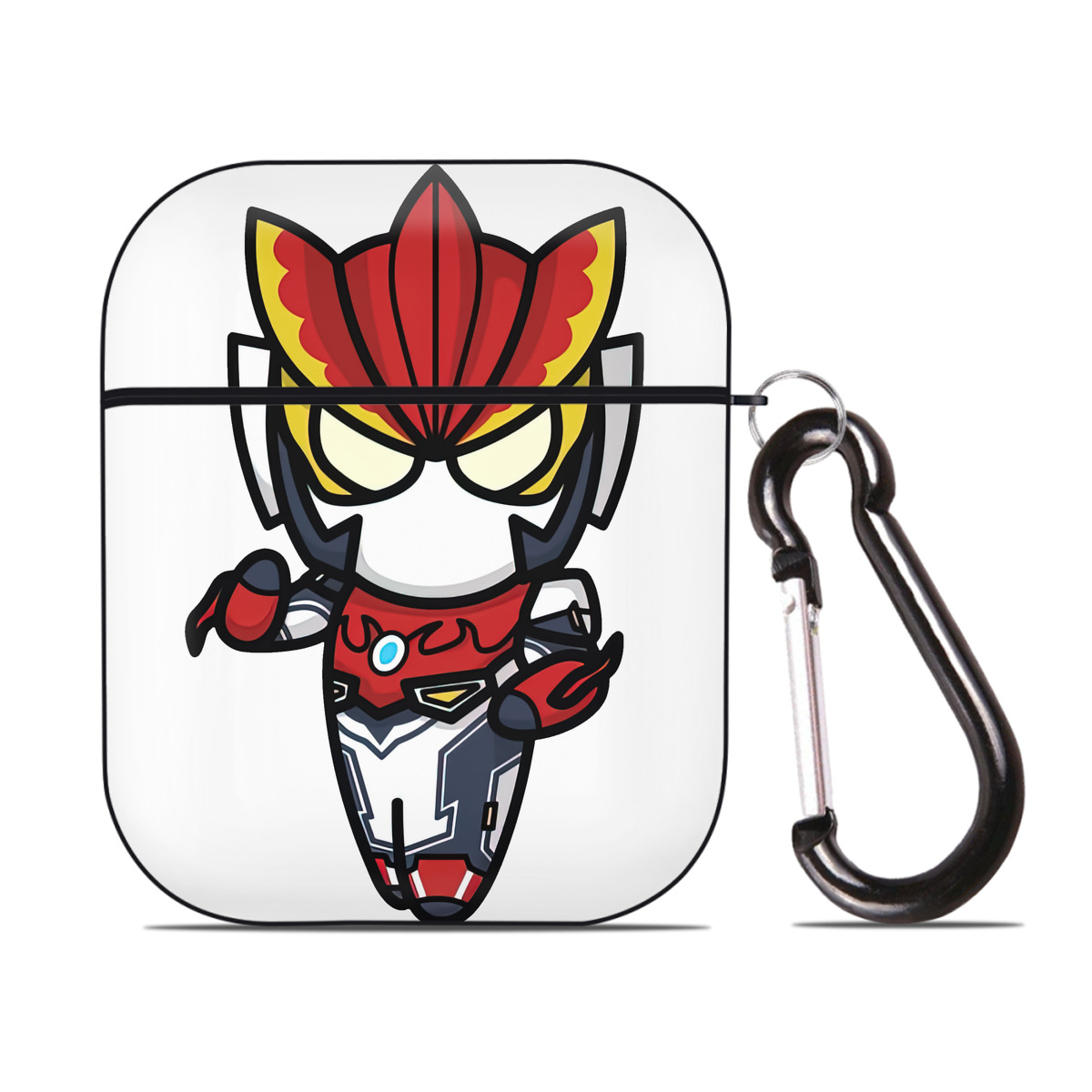 （画像用） ウルトラマン Ultraman AirPods 第2世代保護ケース ハードシェル ブラック 耐衝撃・防指紋・カラビナ付き