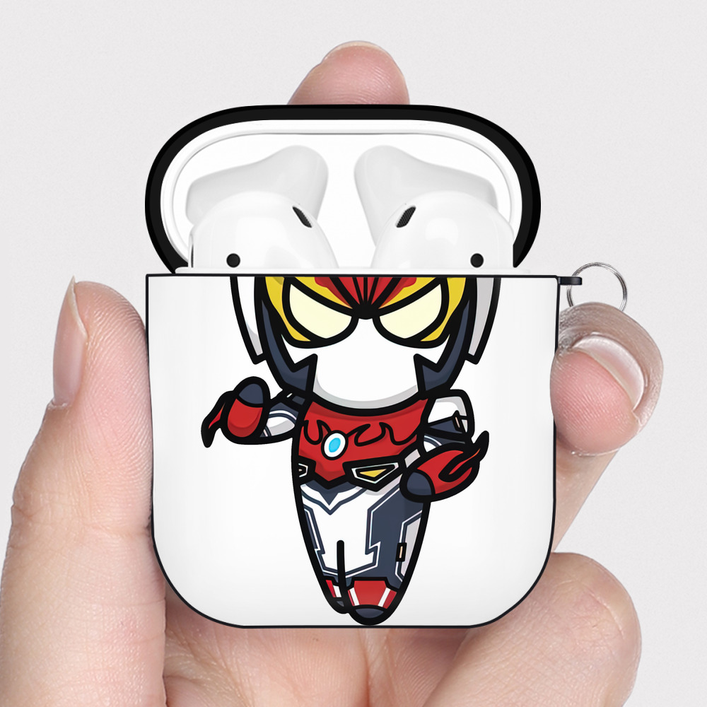 （画像用） ウルトラマン Ultraman AirPods 第2世代保護ケース ハードシェル ブラック 耐衝撃・防指紋・カラビナ付き