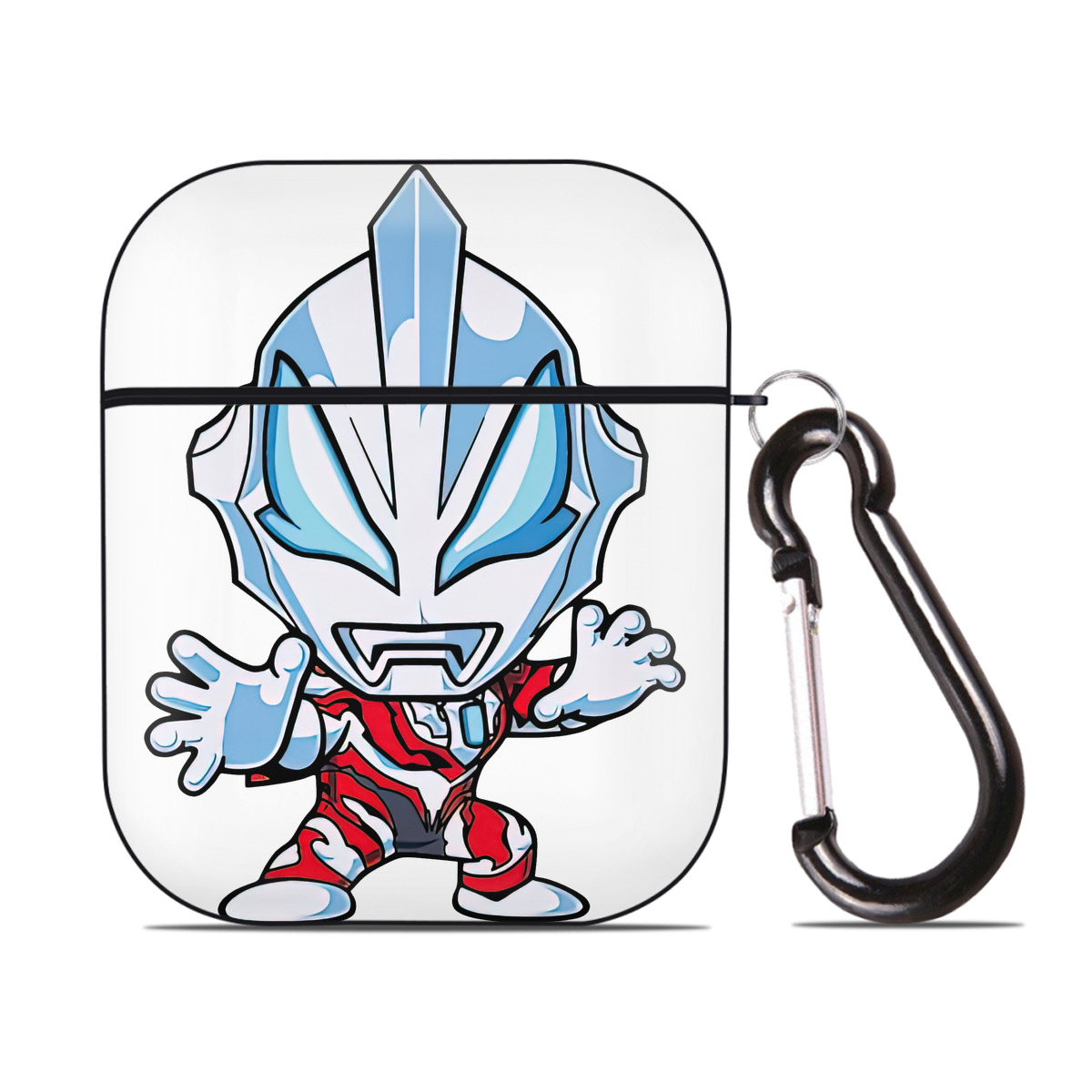 （画像用） ウルトラマン Ultraman AirPods 第2世代保護ケース ハードシェル ブラック 耐衝撃・防指紋・カラビナ付き