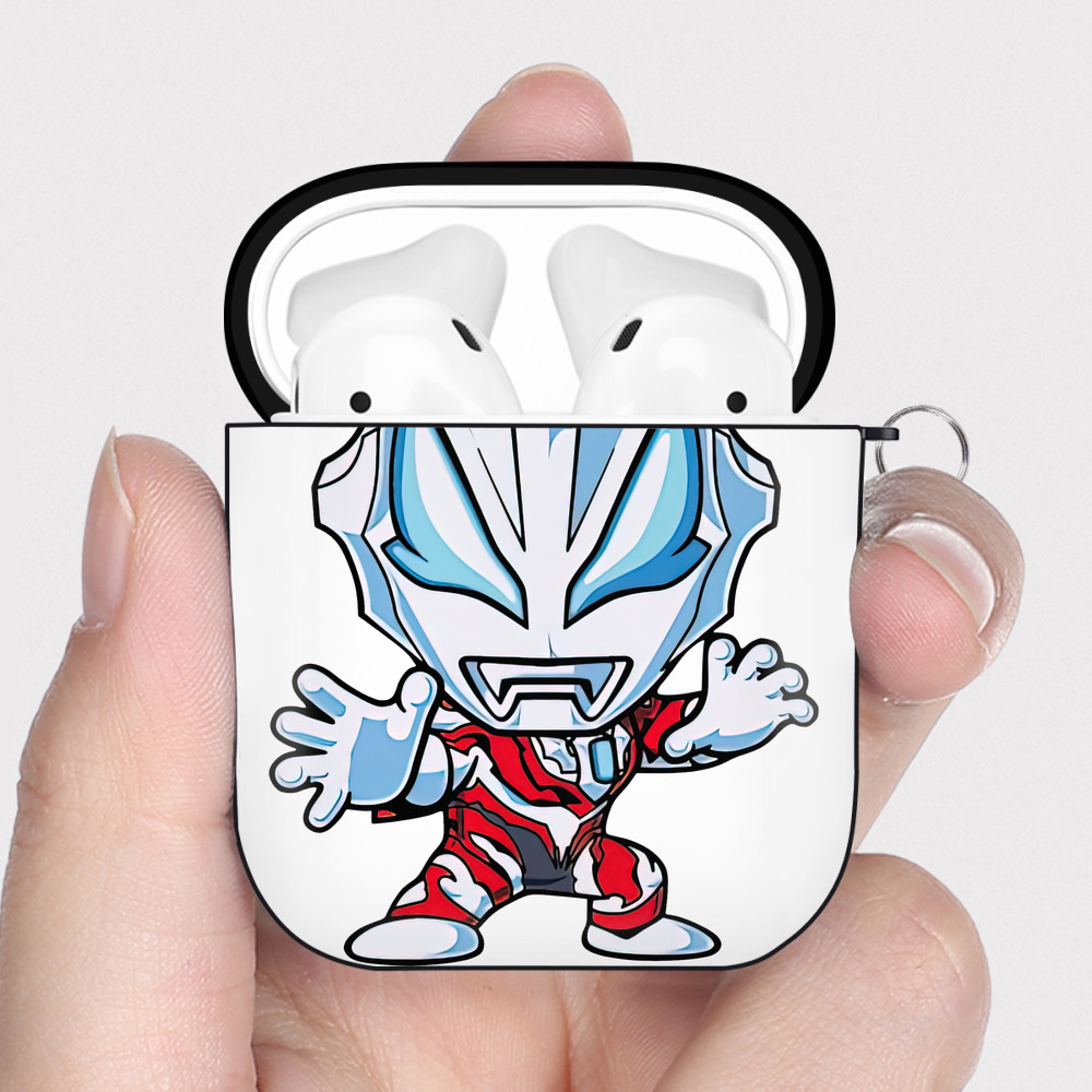 （画像用） ウルトラマン Ultraman AirPods 第2世代保護ケース ハードシェル ブラック 耐衝撃・防指紋・カラビナ付き