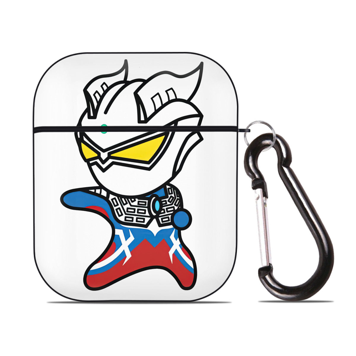 （画像用） ウルトラマン Ultraman AirPods 第2世代保護ケース ハードシェル ブラック 耐衝撃・防指紋・カラビナ付き