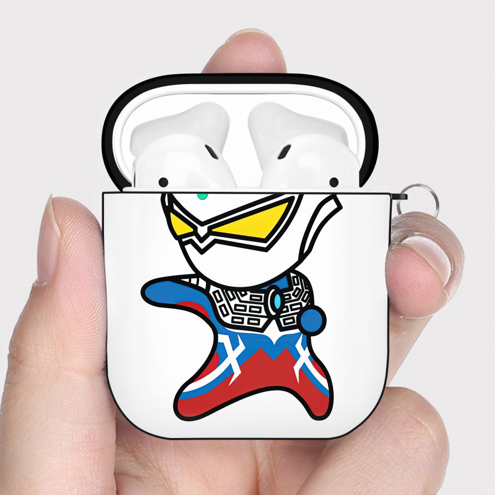 （画像用） ウルトラマン Ultraman AirPods 第2世代保護ケース ハードシェル ブラック 耐衝撃・防指紋・カラビナ付き